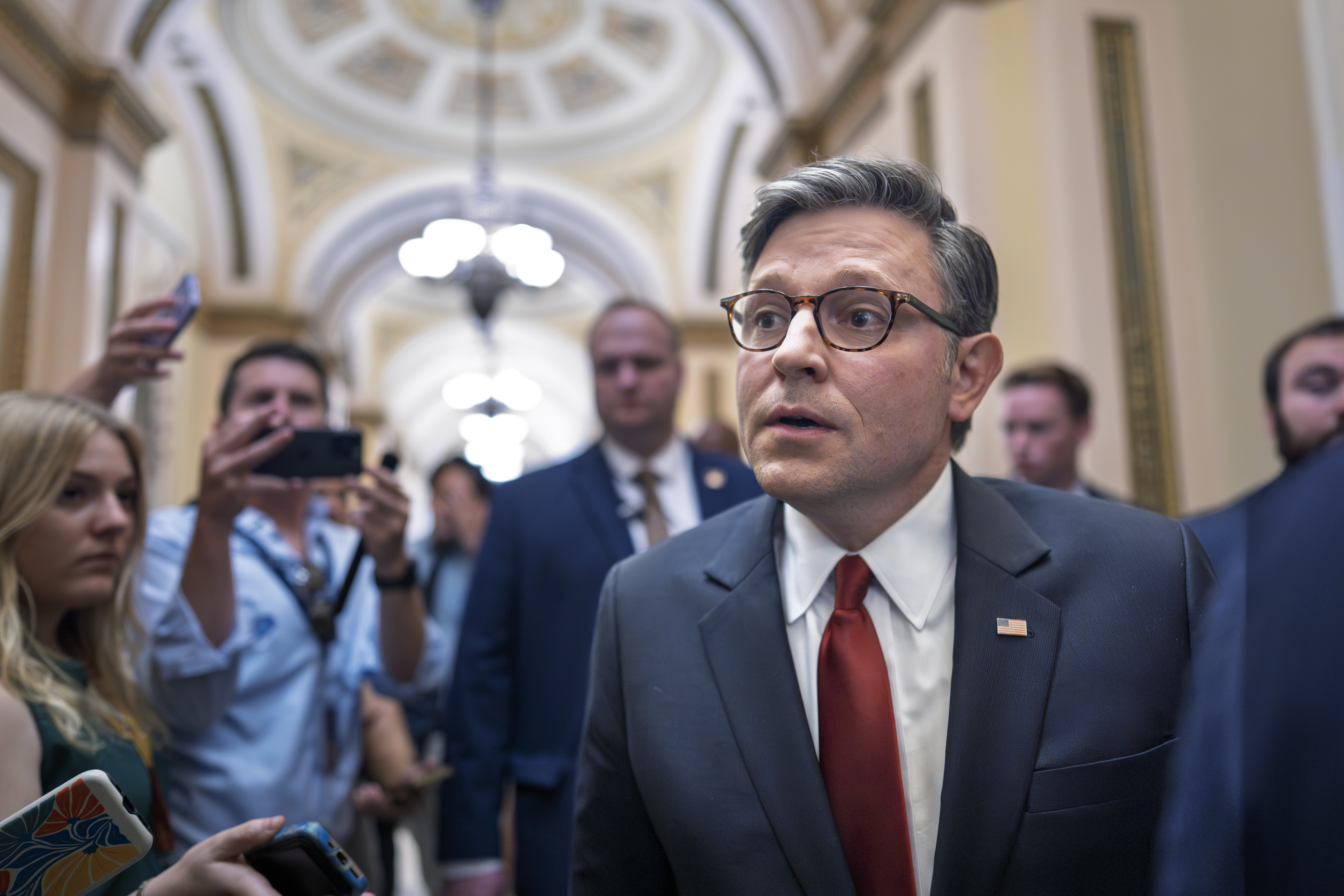 Mike Johnson in the halls of Congress
