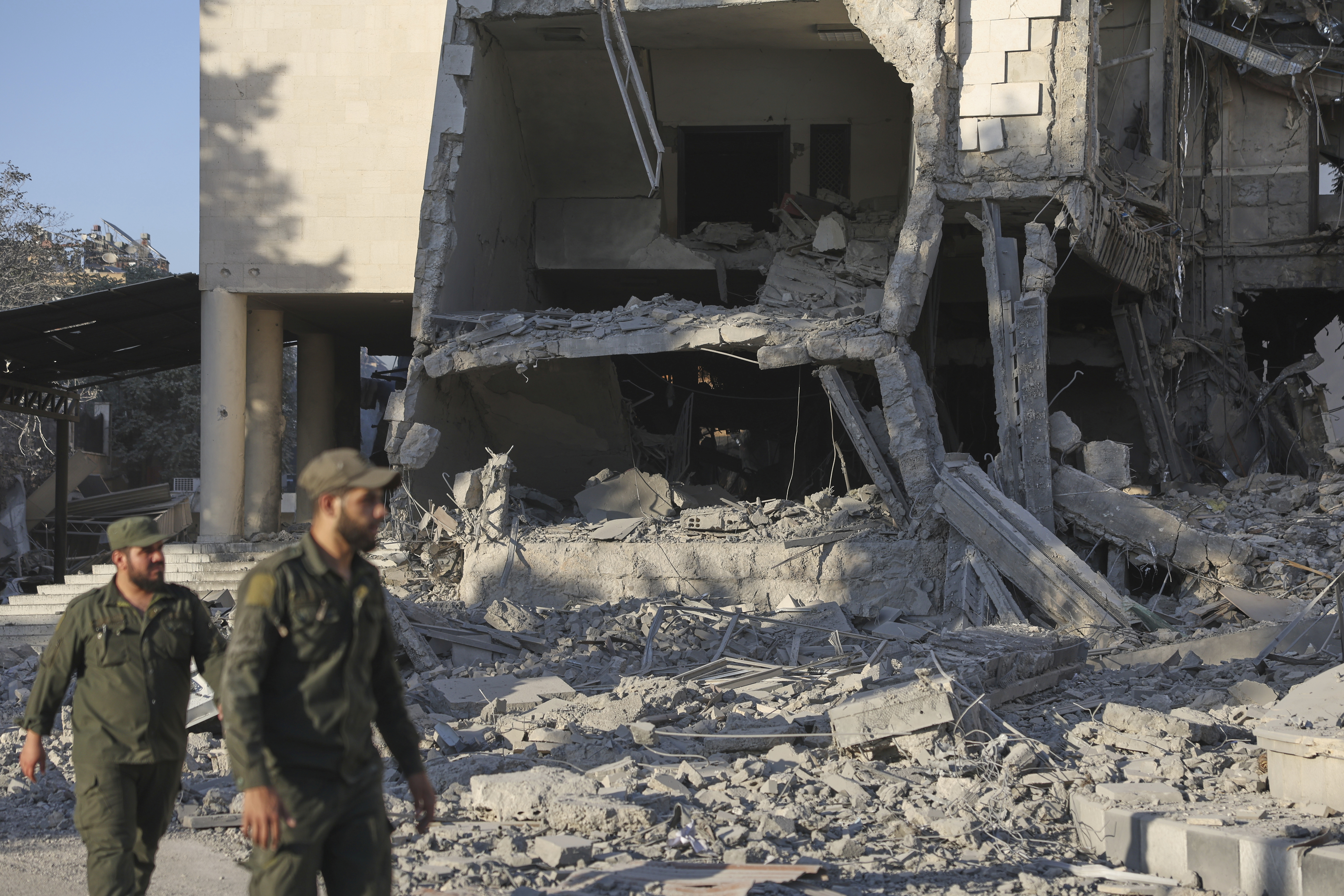 Aftermath of the Israeli air strikes in Damascus