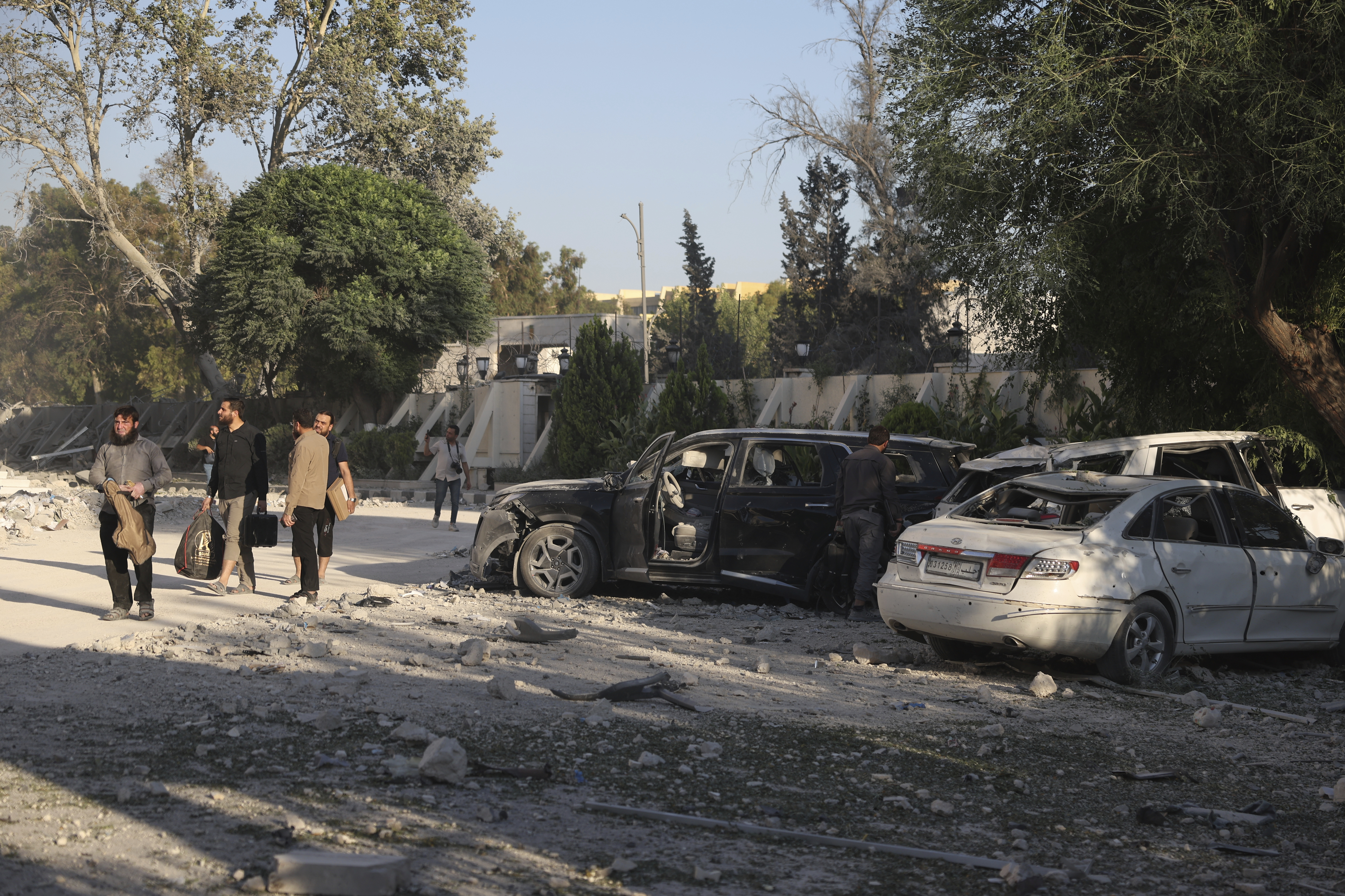 Aftermath of the Israeli air strikes in Damascus