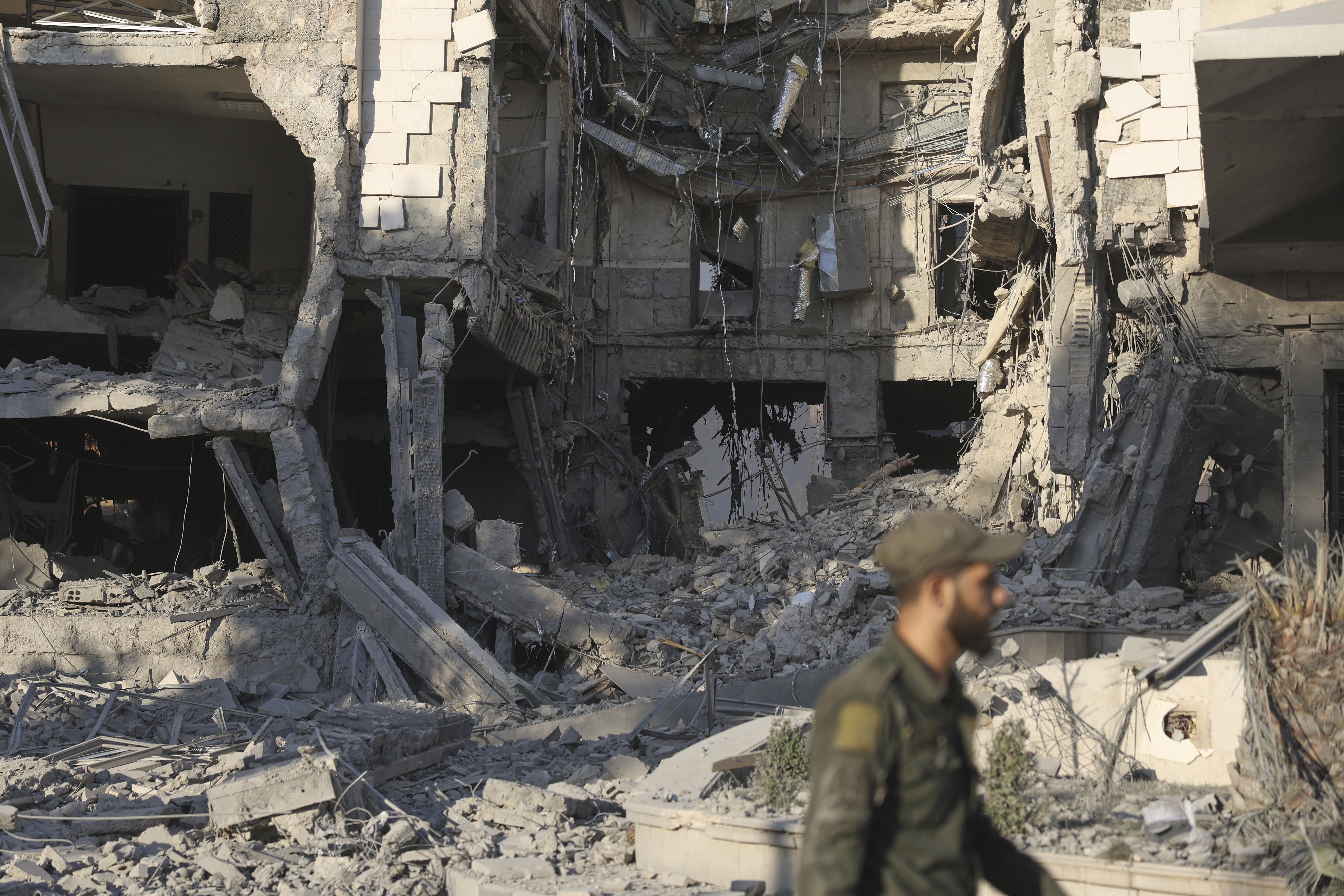 Aftermath of the Israeli air strikes in Damascus