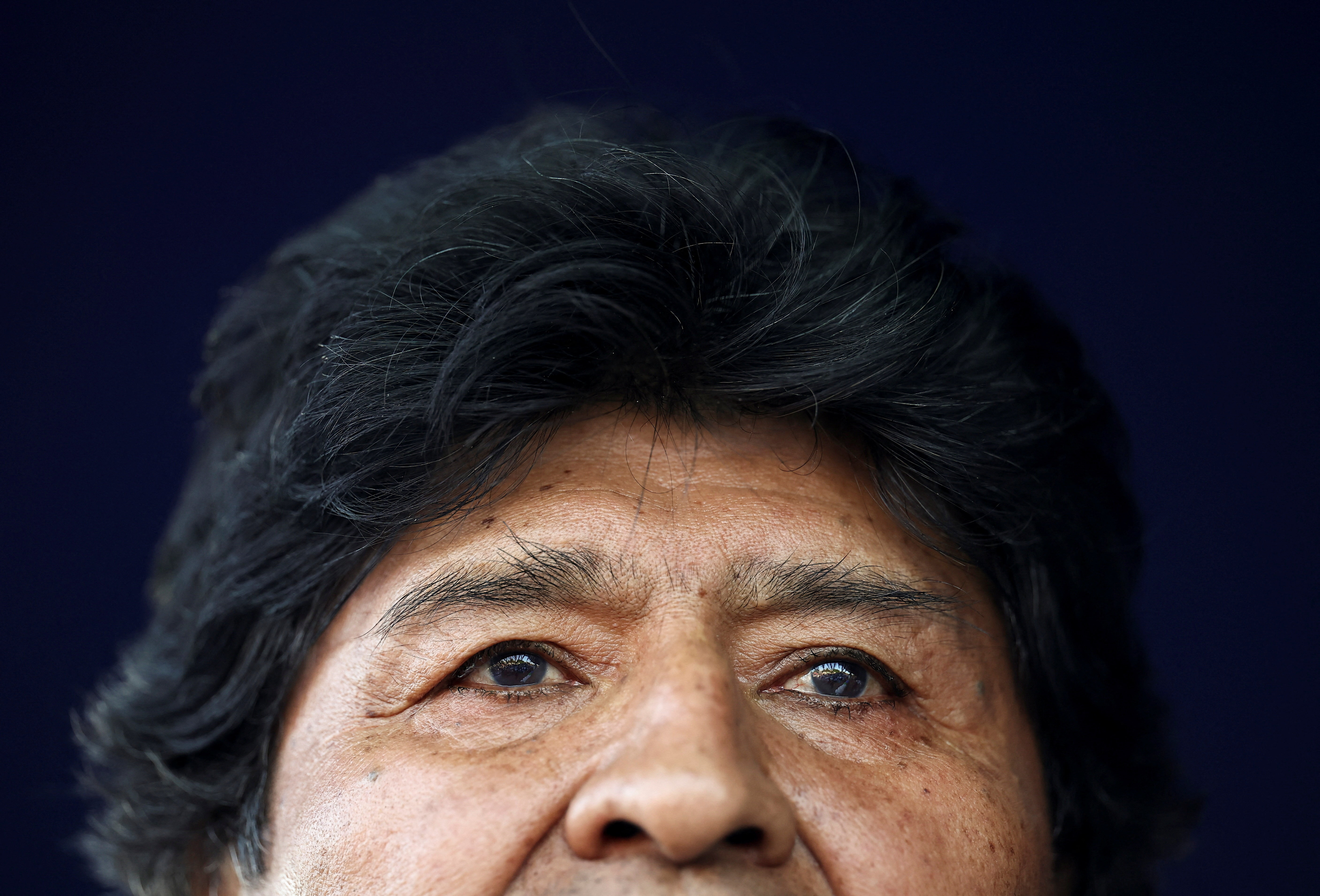 A close-up of Evo Morales.