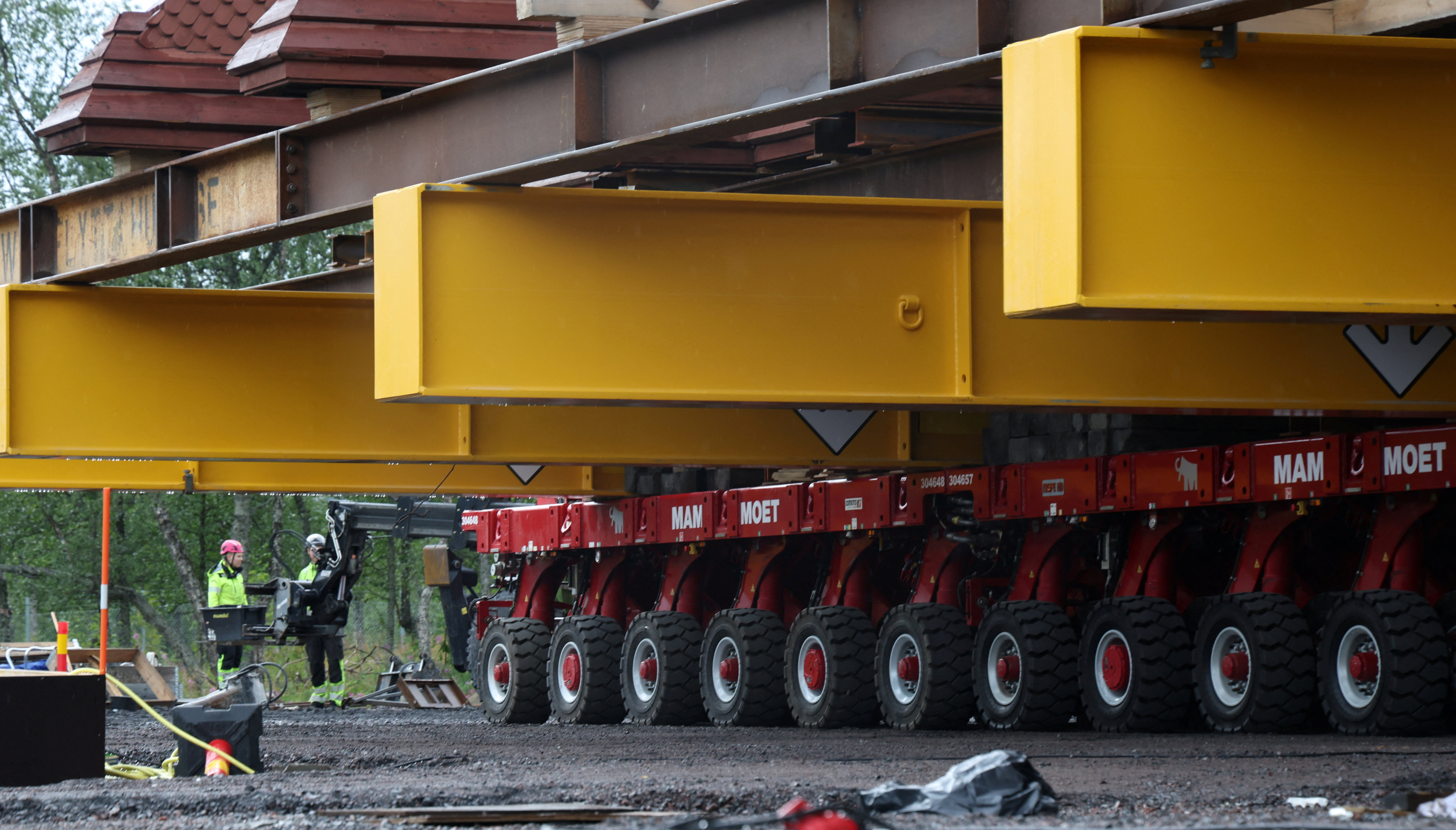 Swedish wooden church sets off on road trip to escape mining subsidence