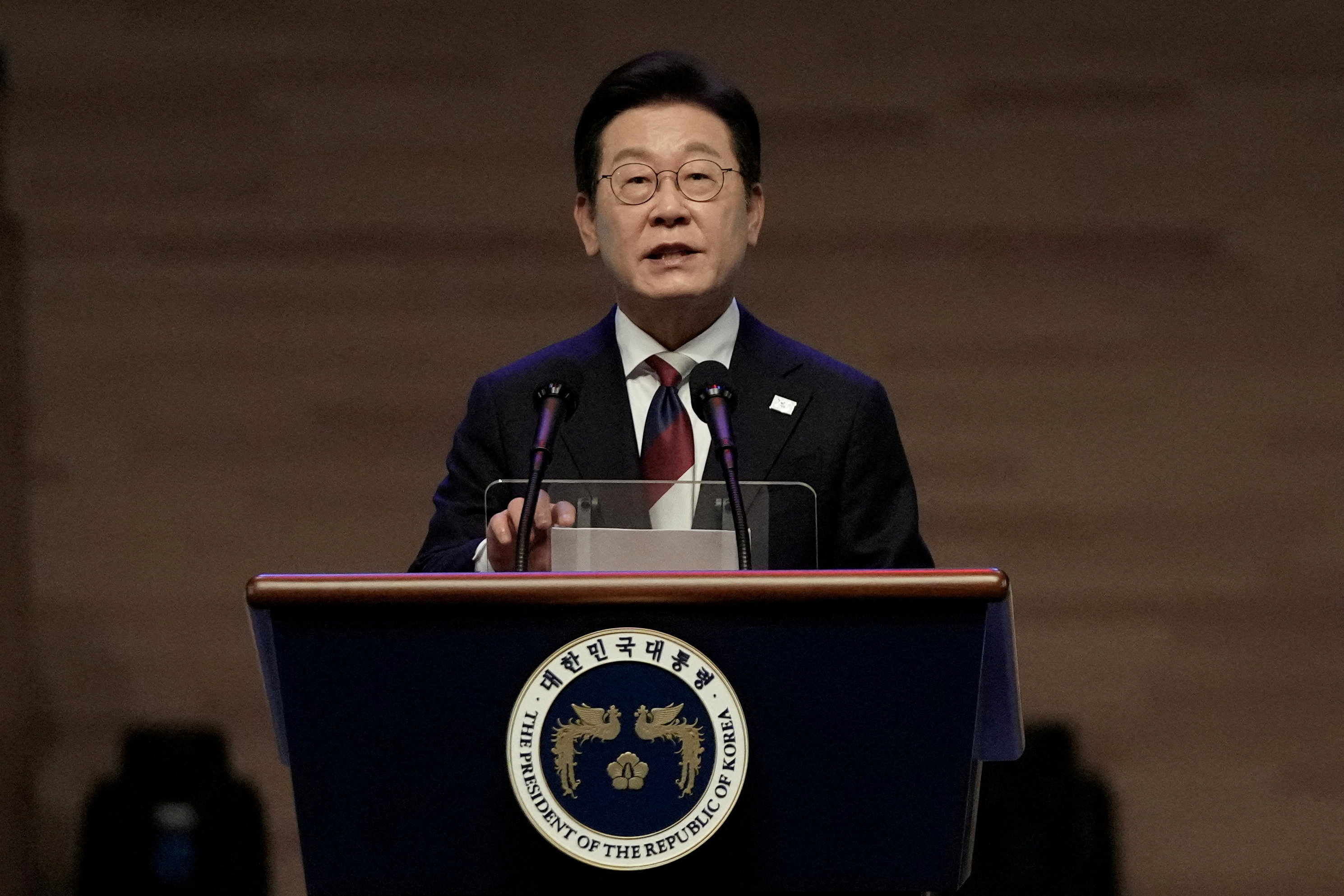 South Korea's president expressed frustration with the US visa system's impact on his country's firms. [File: Ahn Young-joon/Reuters]