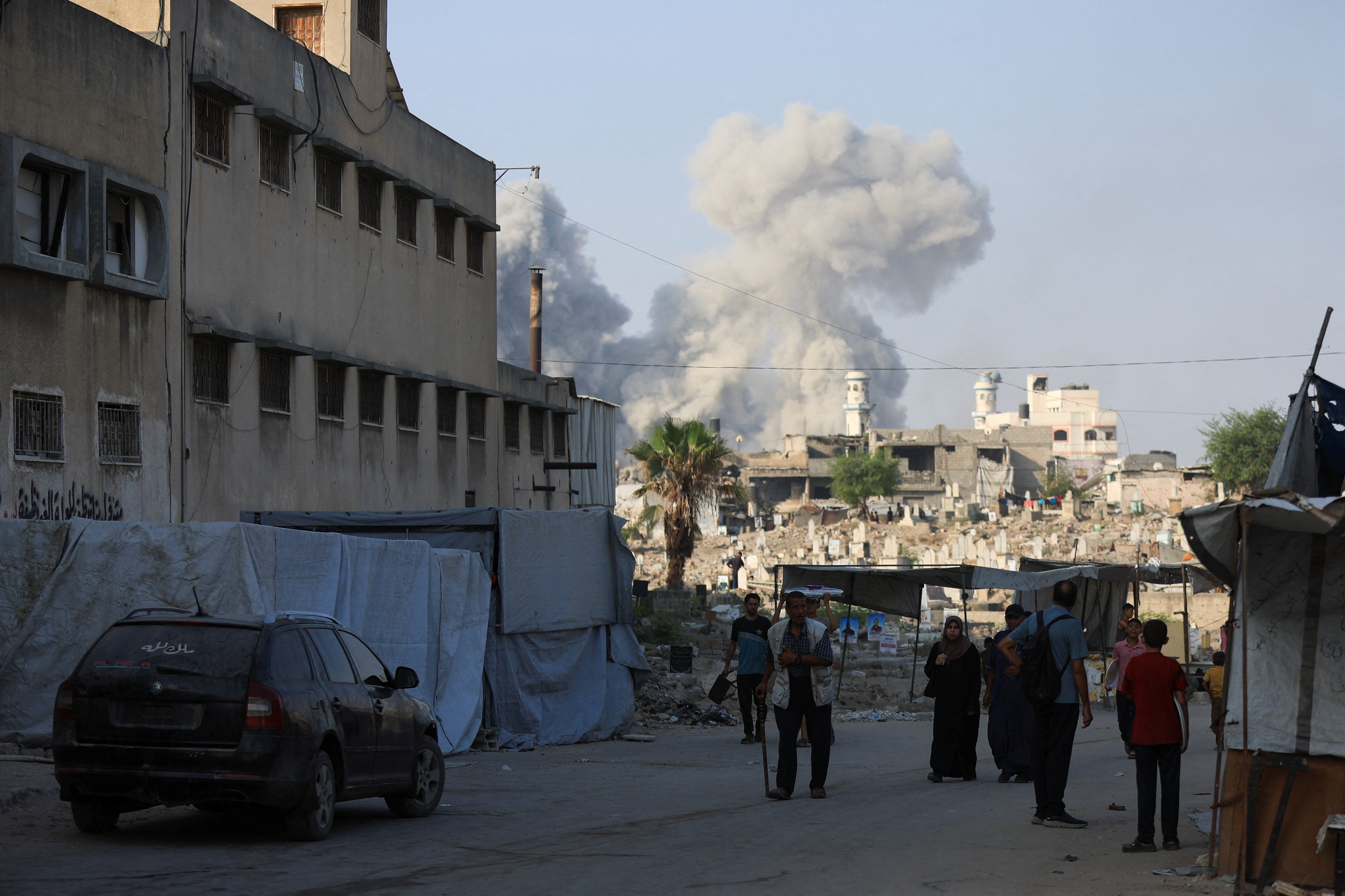 Smoke rises following an Israeli attack in Gaza City