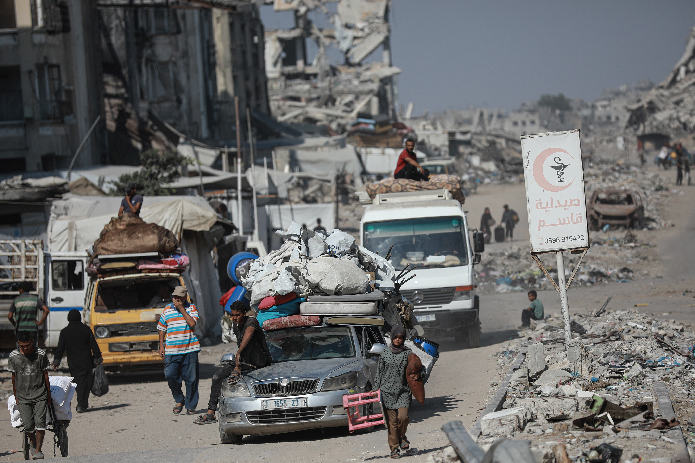 Palestinians flee Israel’s fierce bombardment of Gaza City