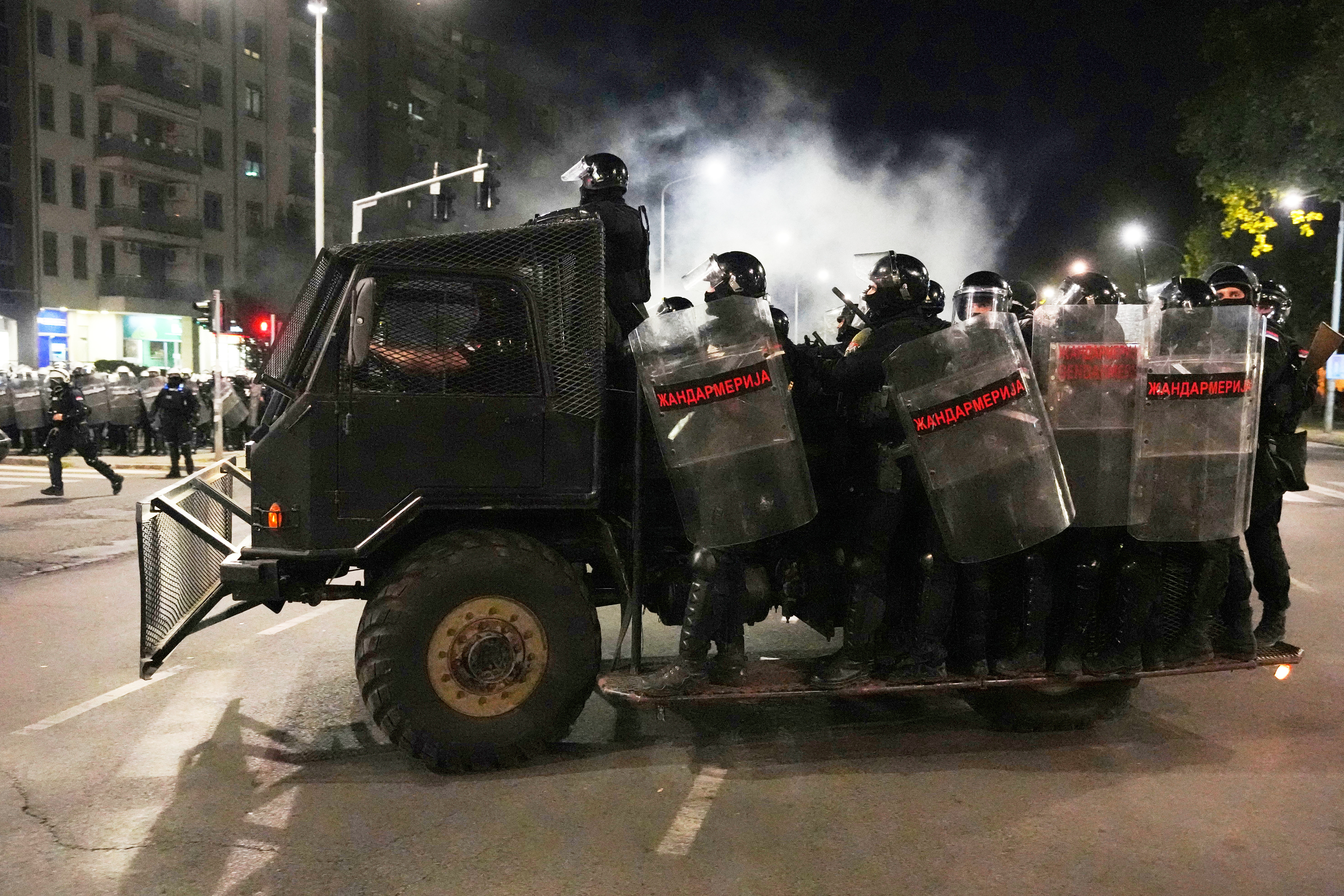 Clashes erupt in several Serbian cities in fifth night of unrest