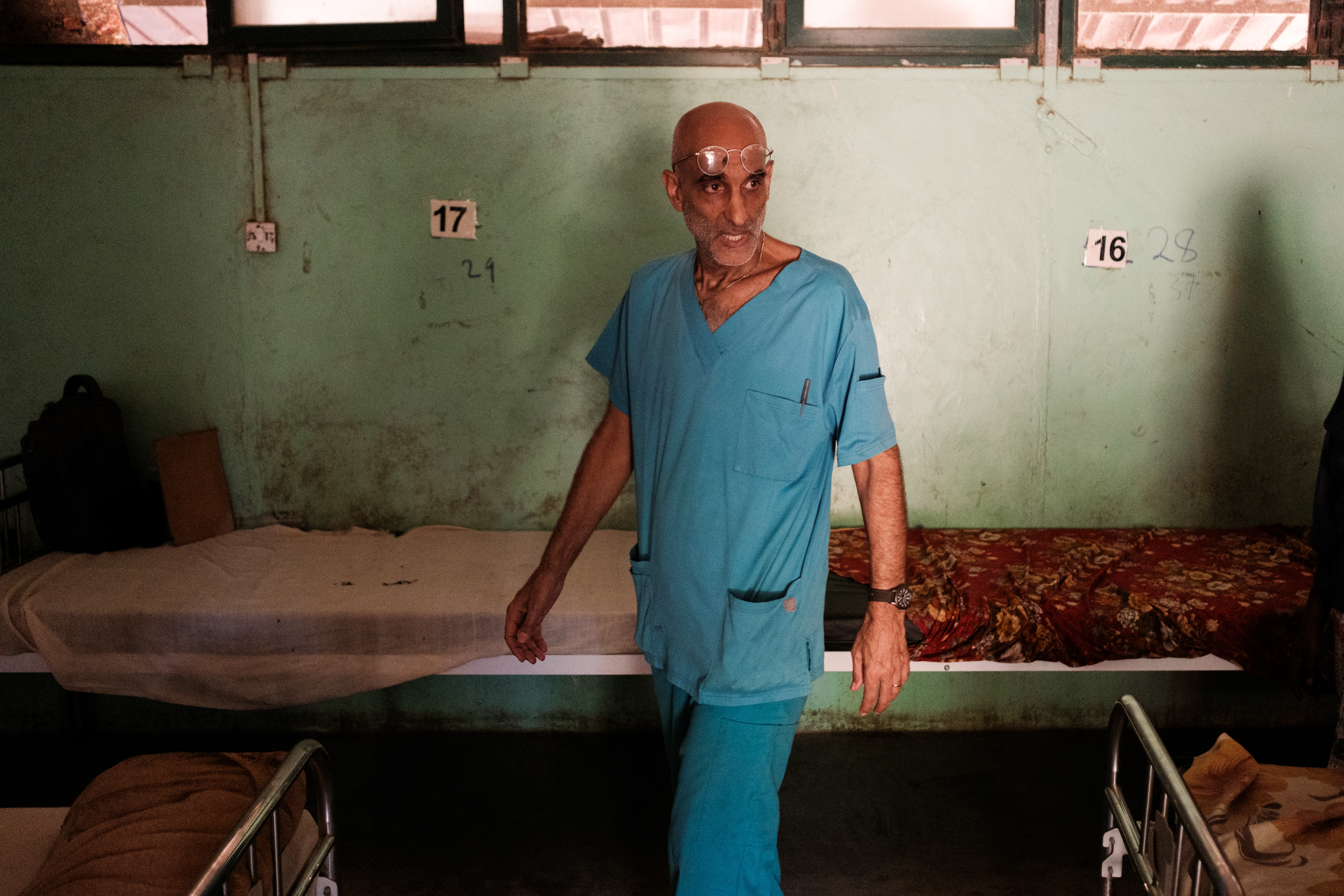 Dr Tom Catena walks through a ward in the Mother of Mercy Hospital In Gidel on April 21, 2025.