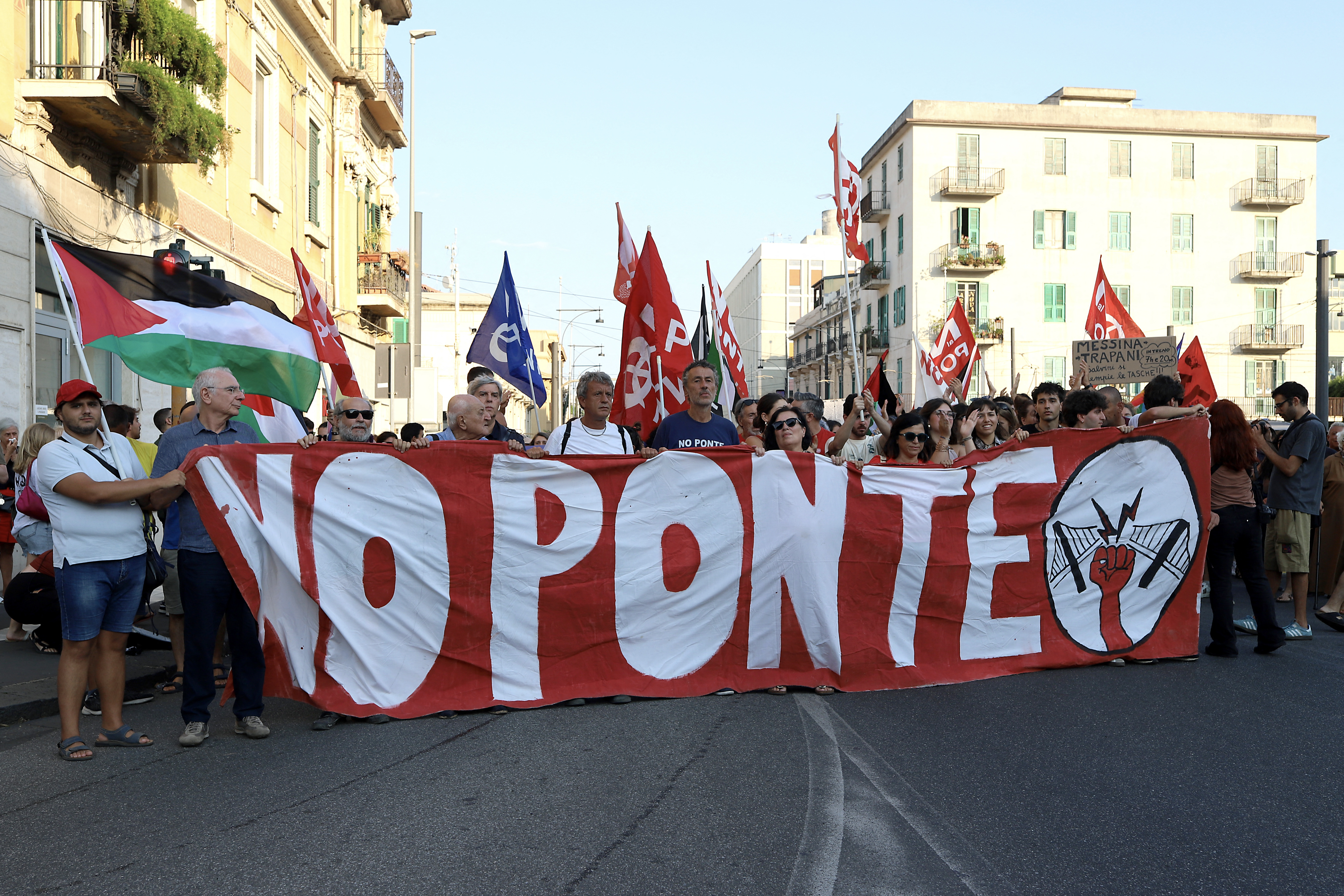 Protesters gather for the "We Want Water, Not War" march.