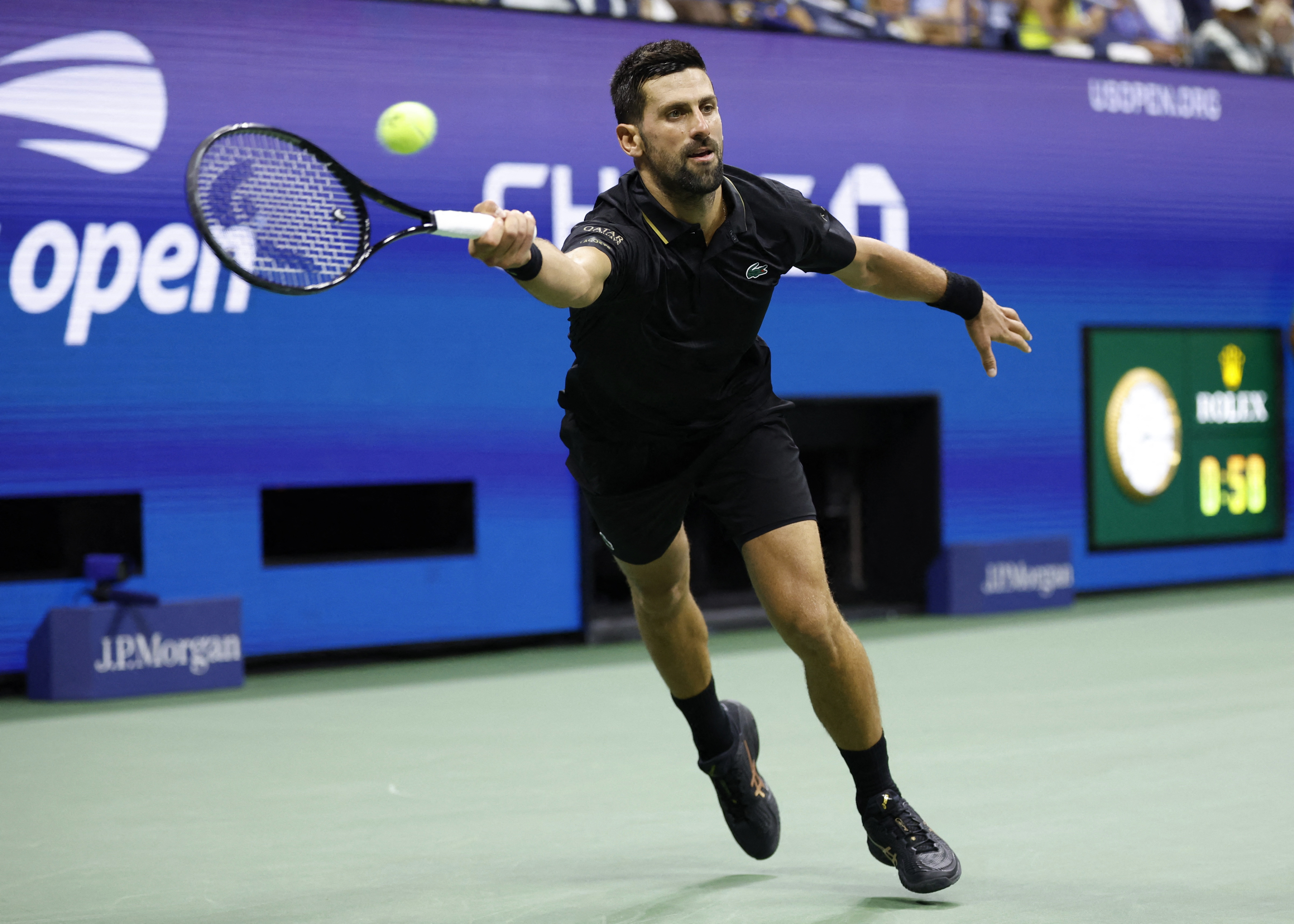 Novak Djokovic in action.