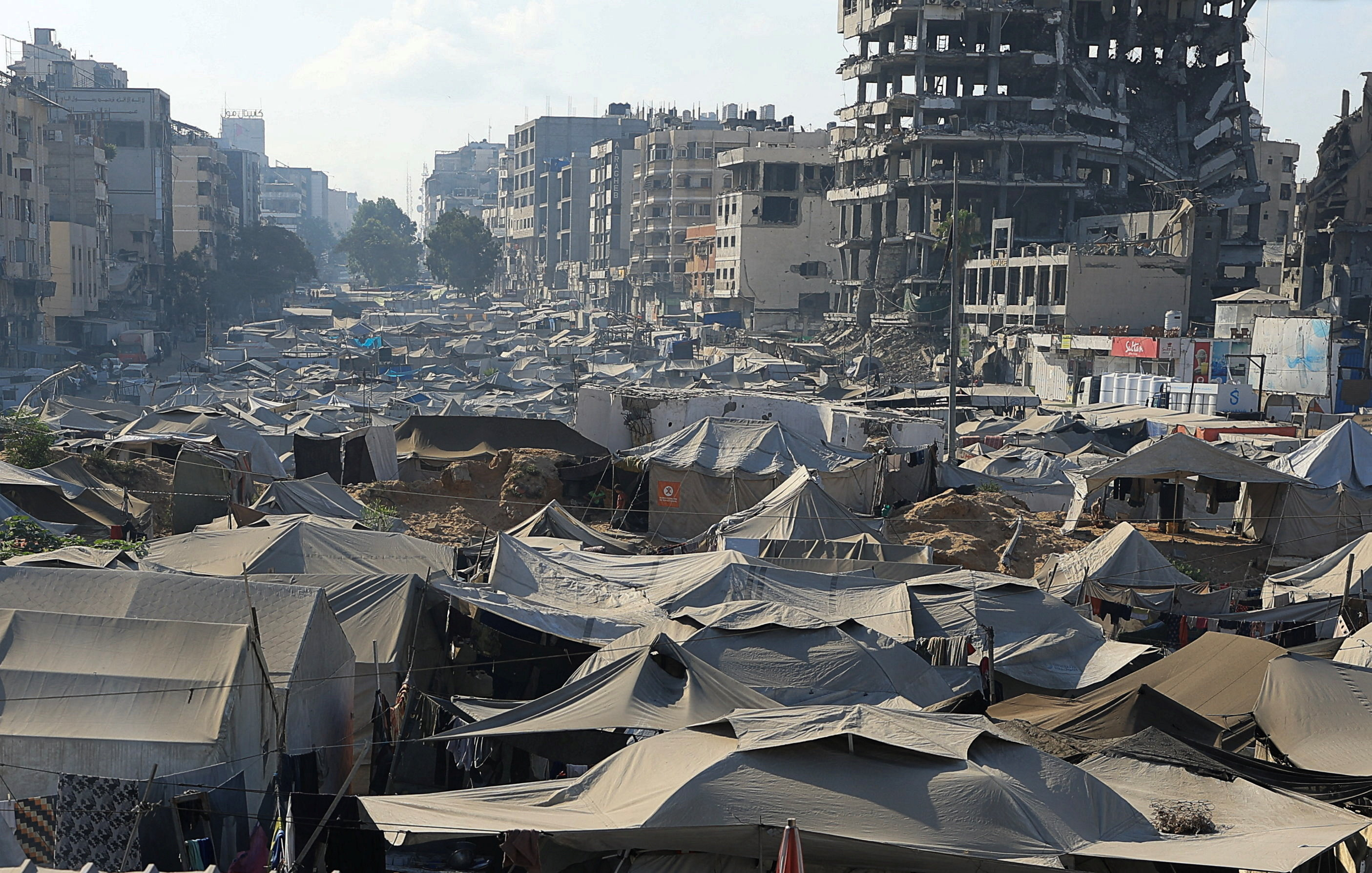 Palestinians displaced by the Israeli military offensive take shelter in a tent camp, as Israeli forces escalate operations around Gaza City, in Gaza City, September 2, 2025. [Dawoud Abu Alkas/Reuters]