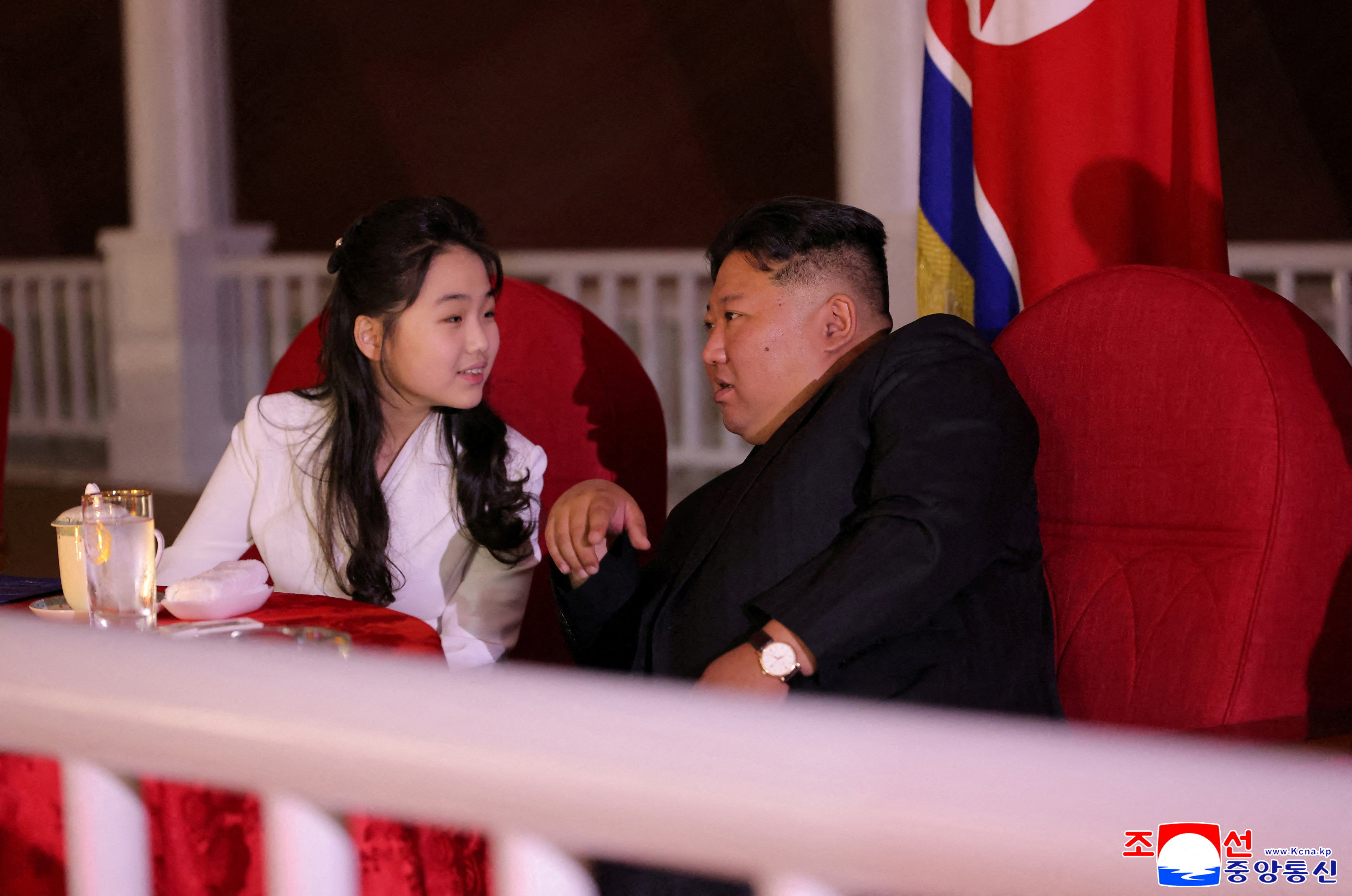 North Korean leader Kim Jong Un and his daughter Kim Ju Ae