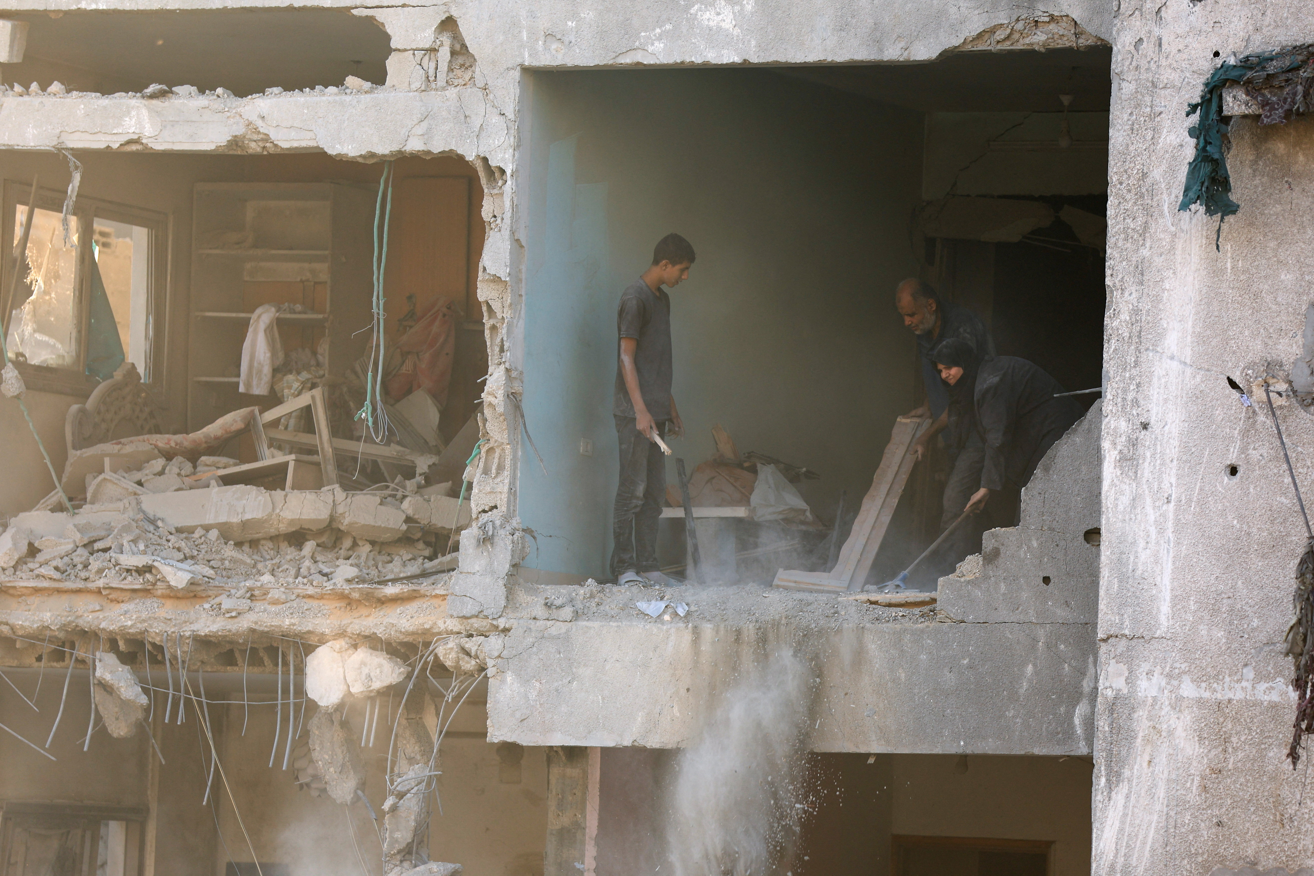 Aftermath of Israeli strikes in Gaza City