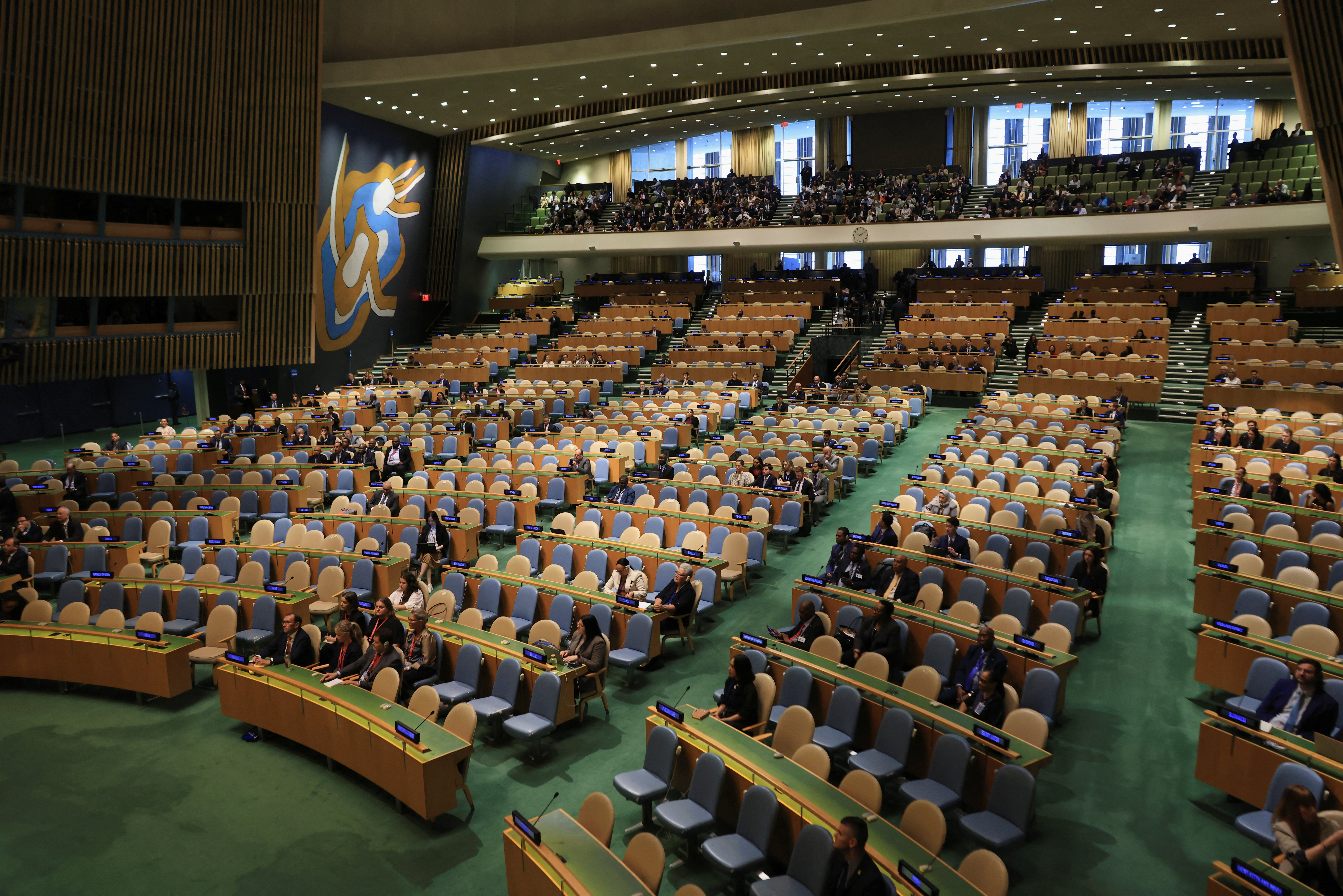 Empty seats as Israeli Prime Minister Benjamin Netanyahu addresses the 80th United Nations General Assembly