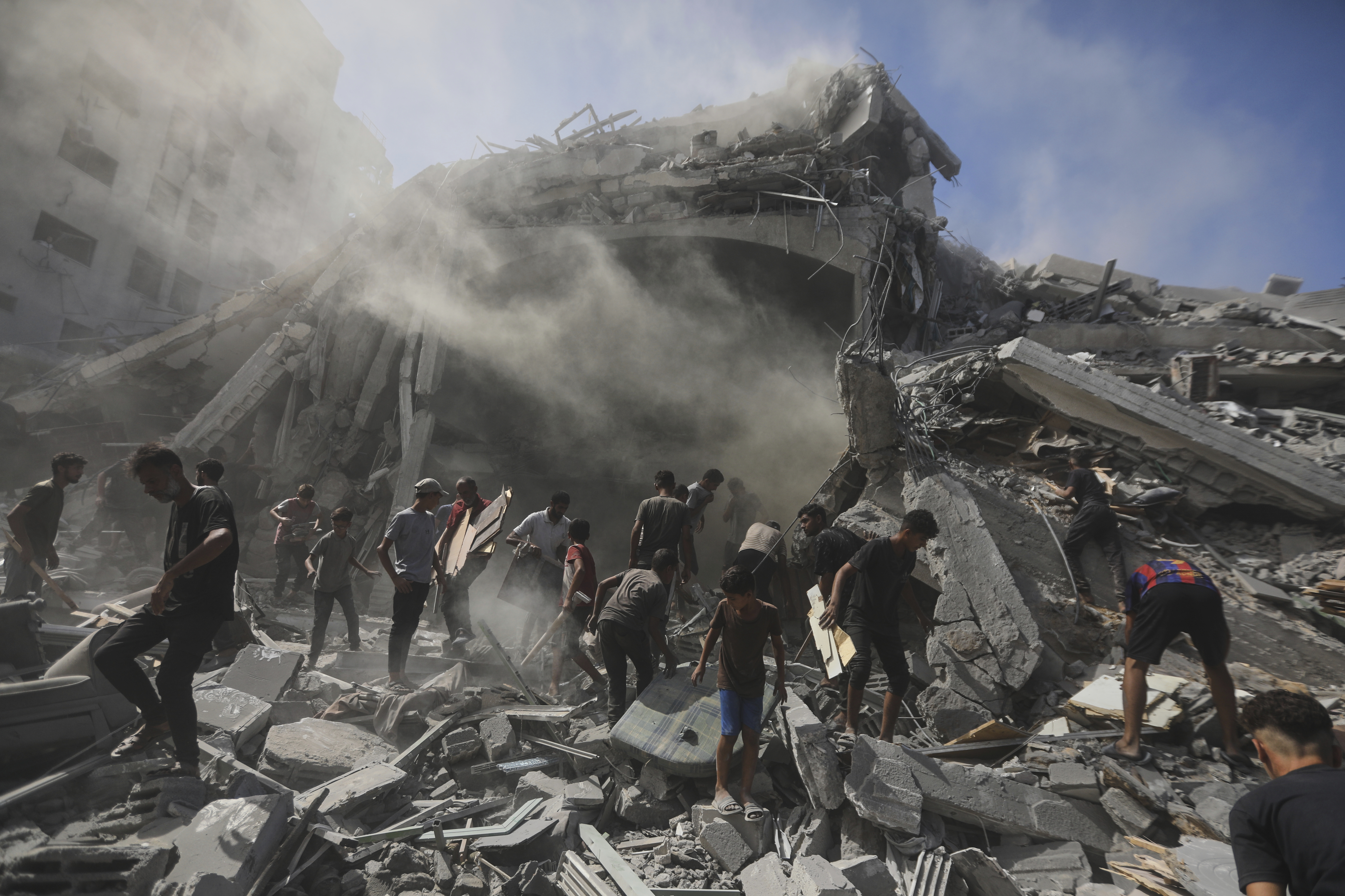 Aftermath of Israeli strikes in Gaza City