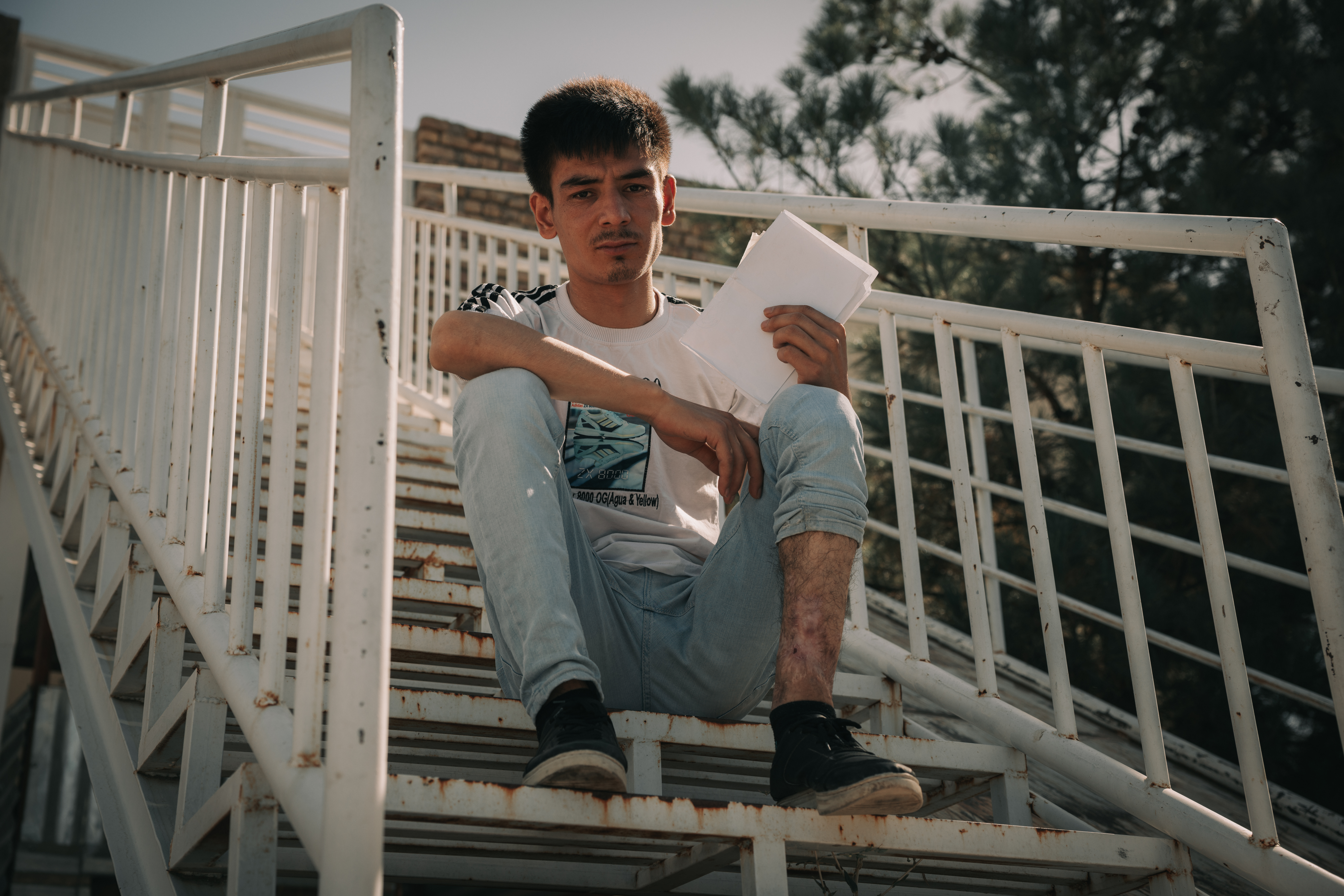 Mohammad lived in Iran for 11 years before a workplace accident changed everything. “I was repairing an elevator on the sixth floor when the cables snapped. I was in a coma for over a year,” he recalls. “I thought everyone would abandon me, but my wife stayed. She gave me hope,” he says. “Now I just need a job and a chance to study again.”