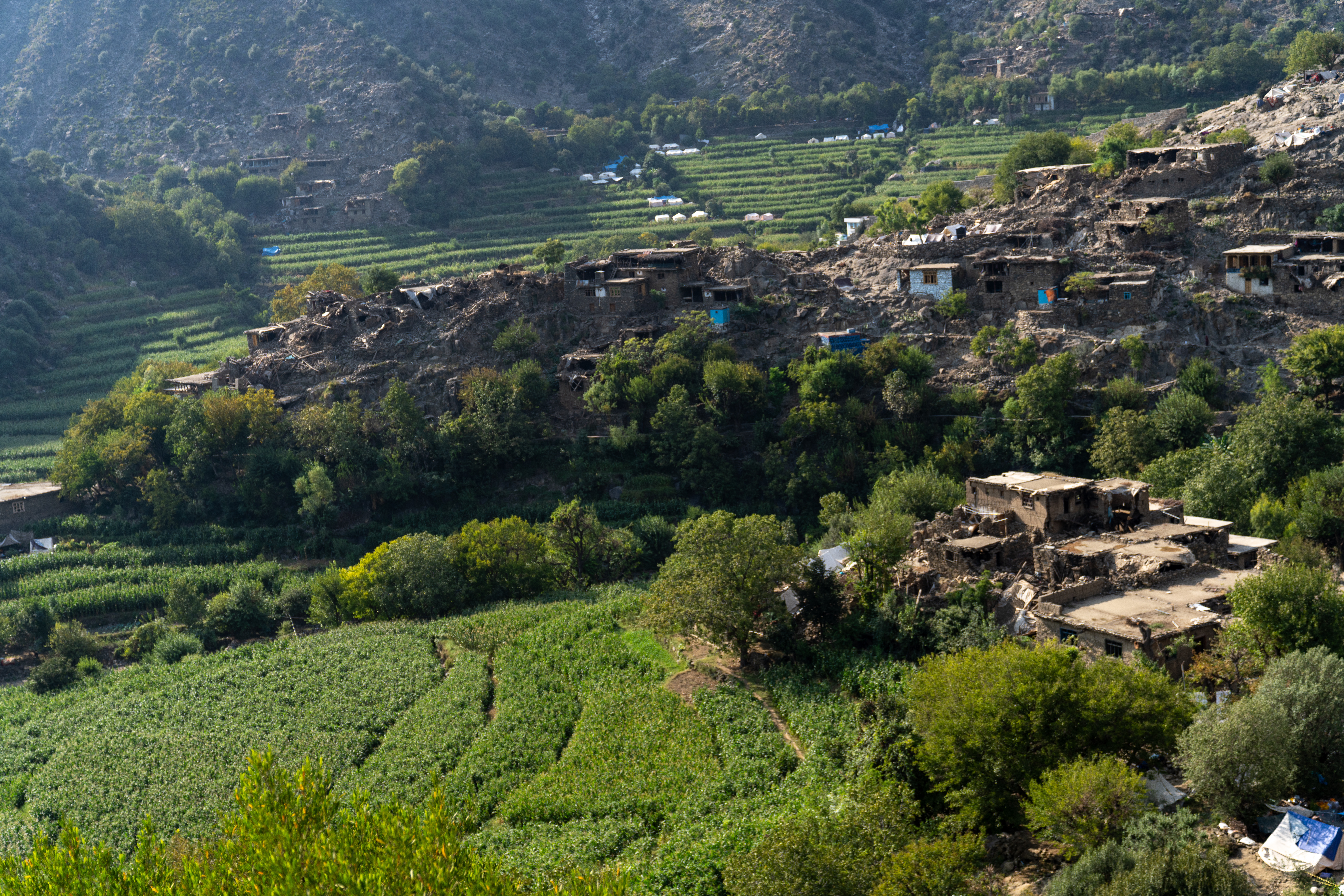 Villages damaged by the eartquake in Nurgal valley, Afghanistan's Kunar province [Sorin Furcoi/Al Jazeera]