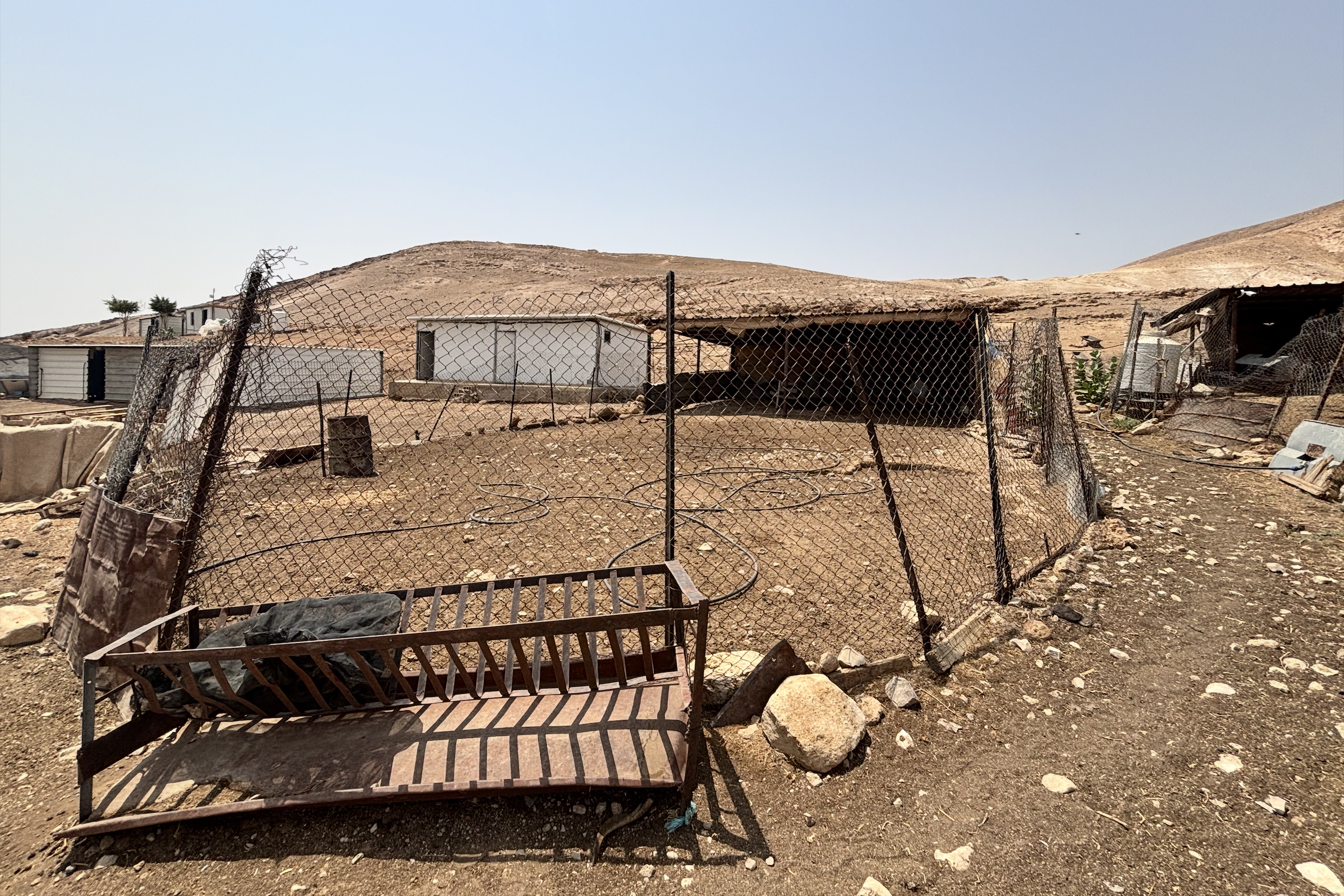 Empty animal holding pens