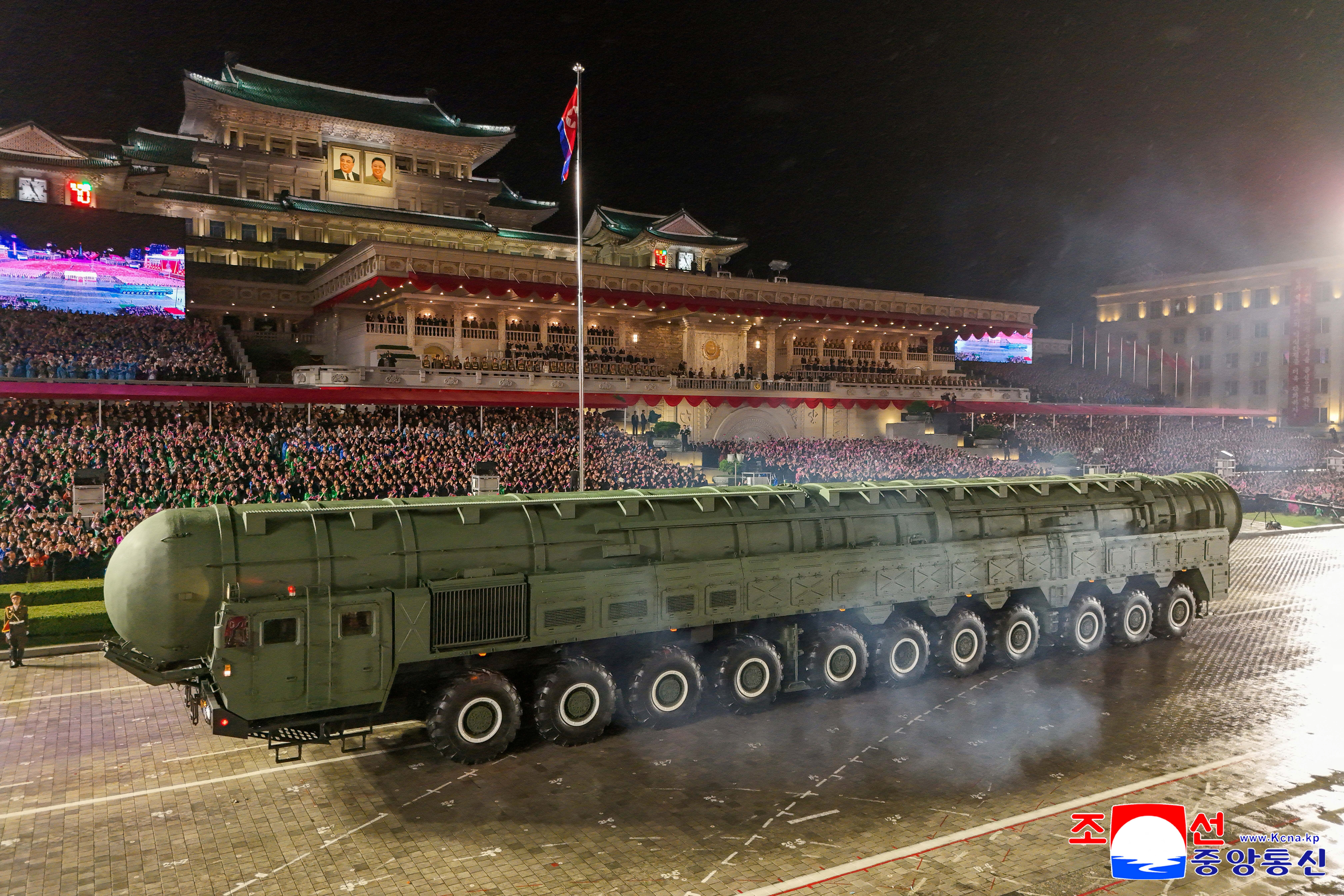 Kim showcases new missile in grand North Korean military parade