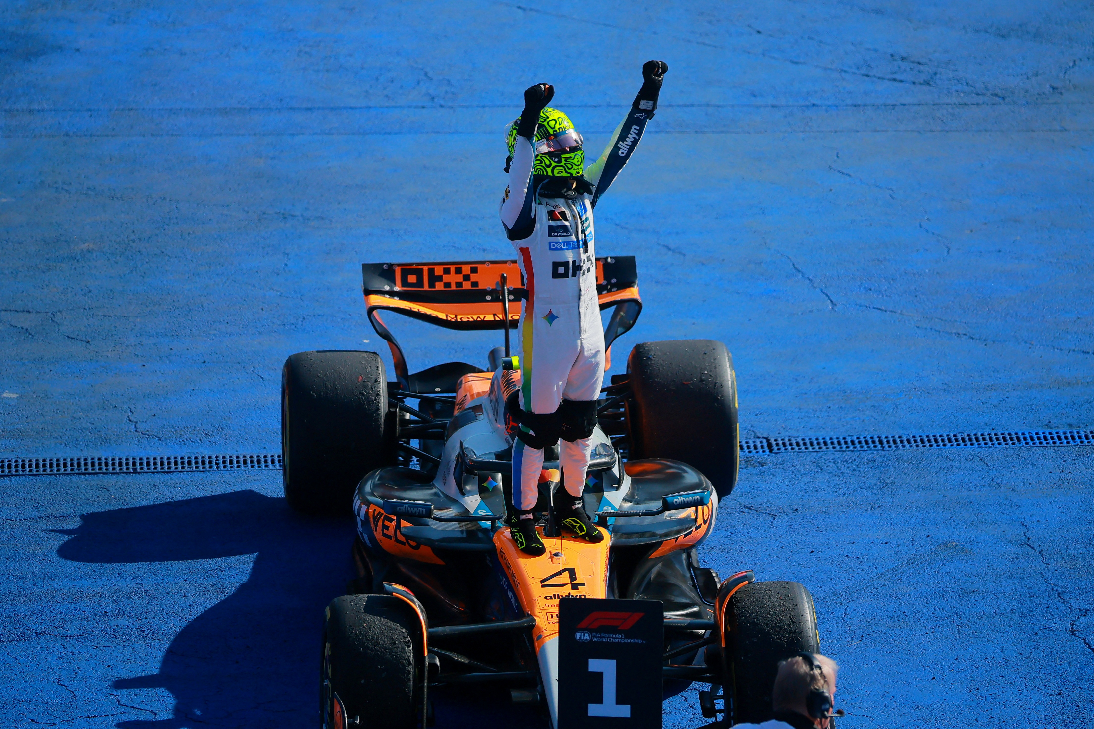 Lando Norris reacts.