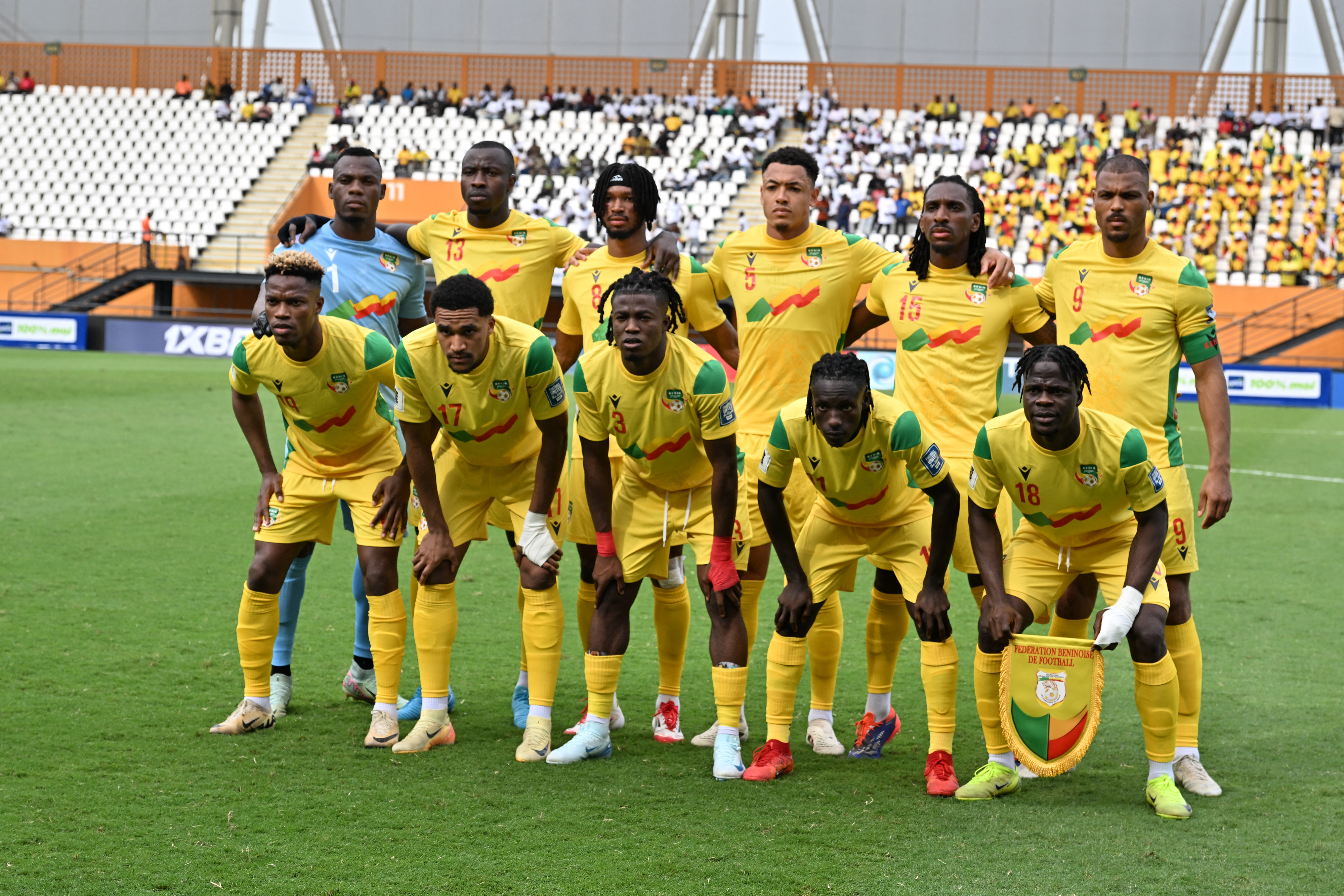 Benin players react.