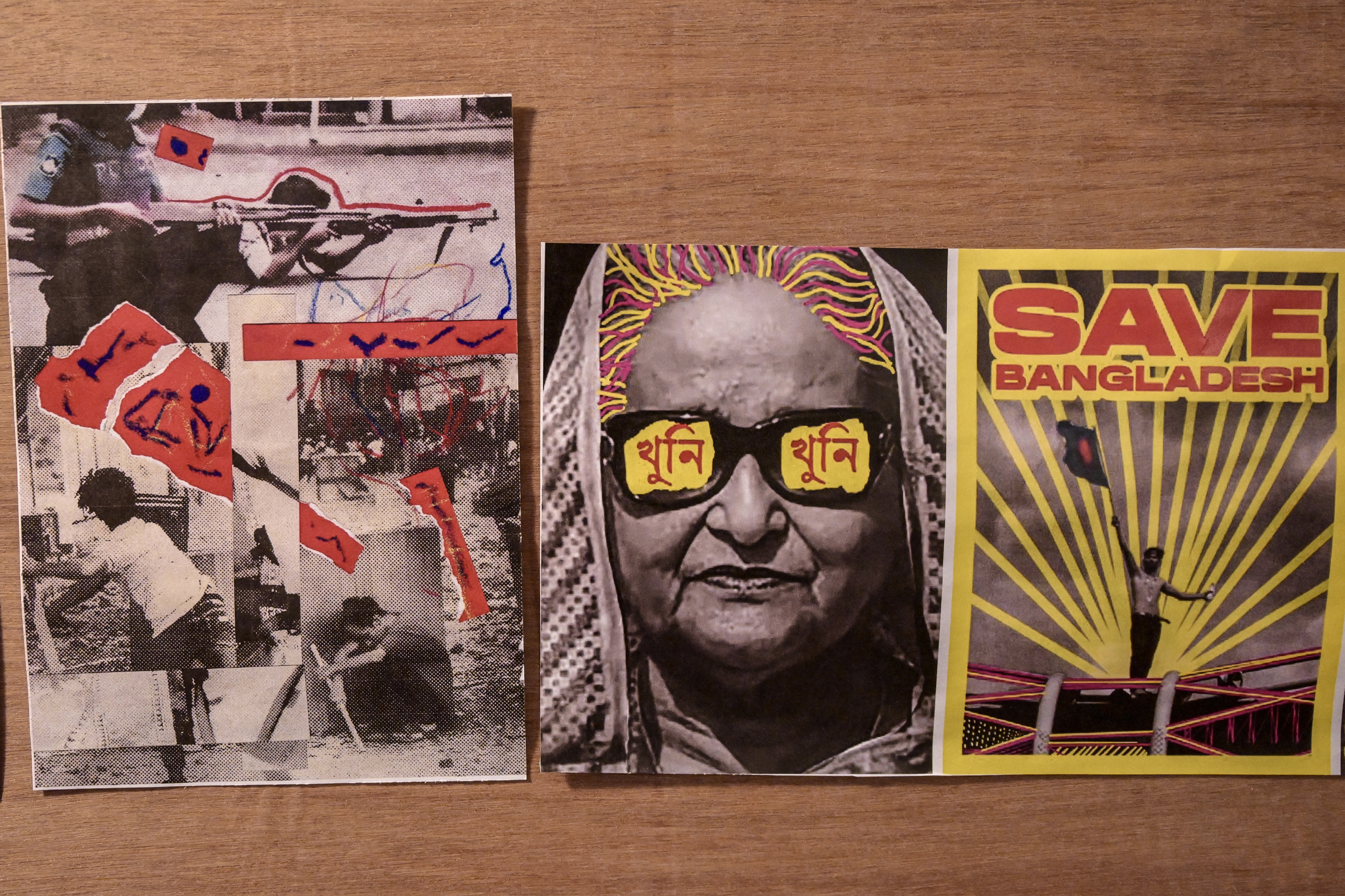 Images and cartoons related to Bangladesh's ousted prime minister Sheikh Hasina