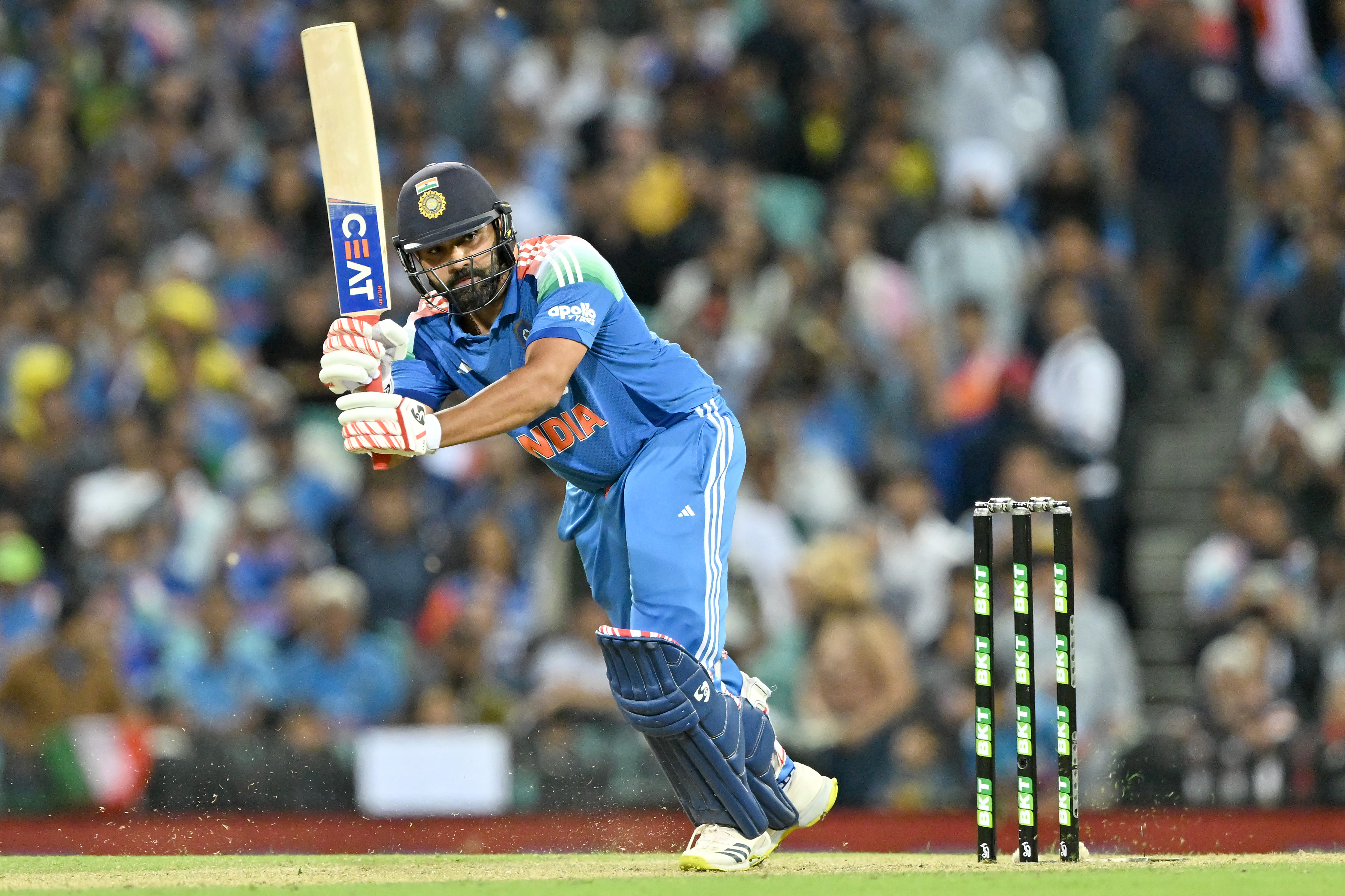 Rohit Sharma in action.