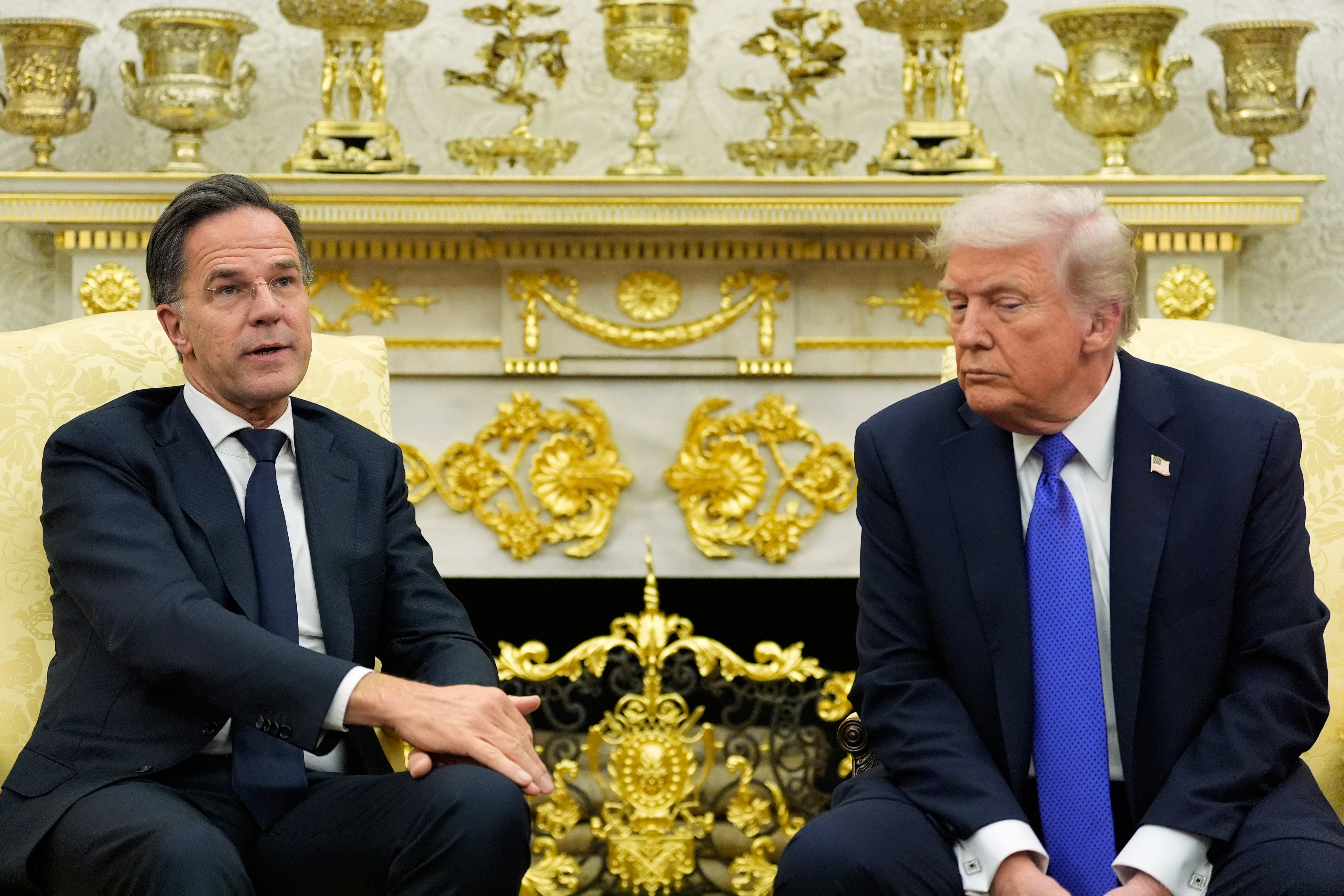 Mark Rutte and Donald Trump in the Oval Office.