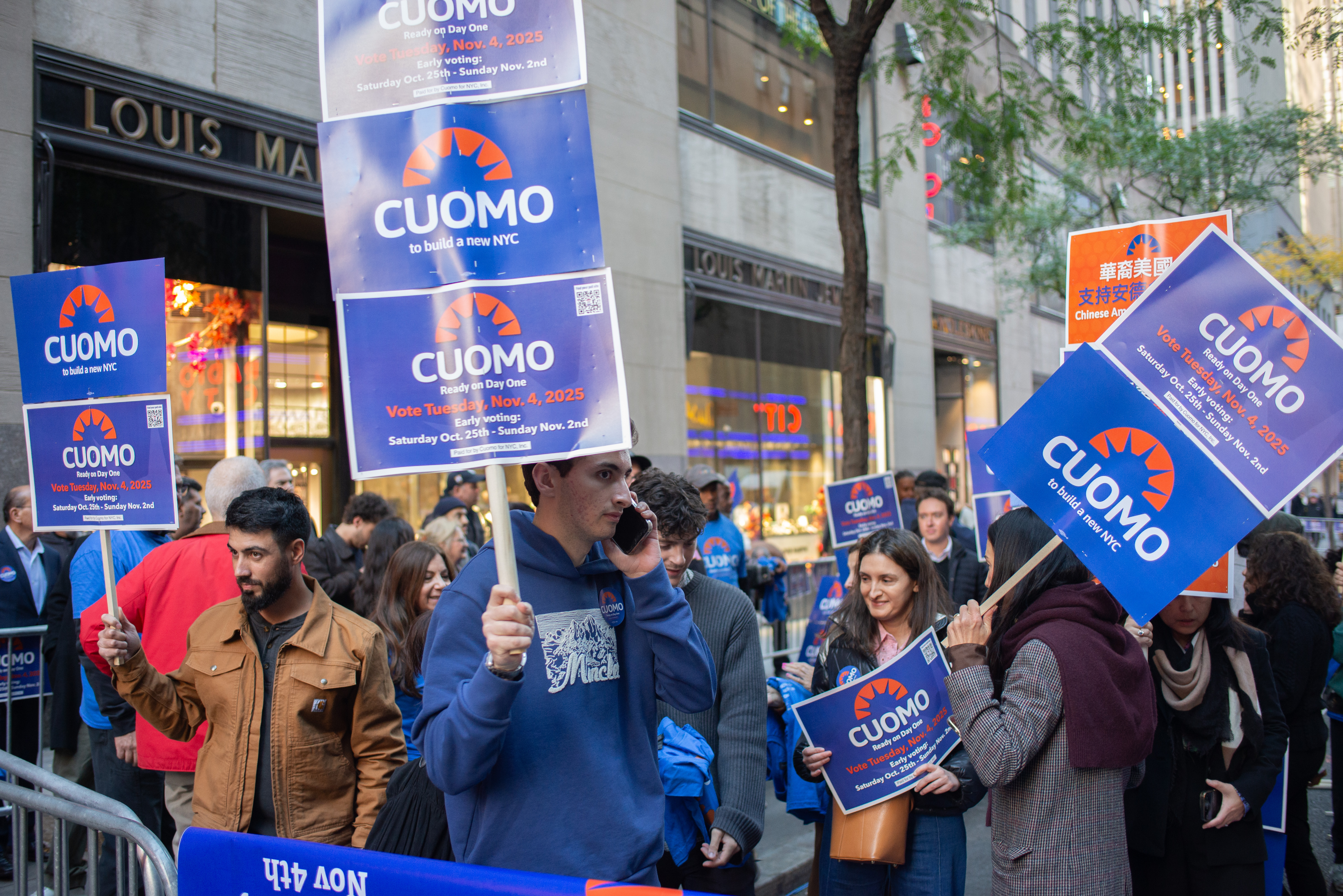 Cuomo supporters [Joseph Stepansky/Al Jazeera]