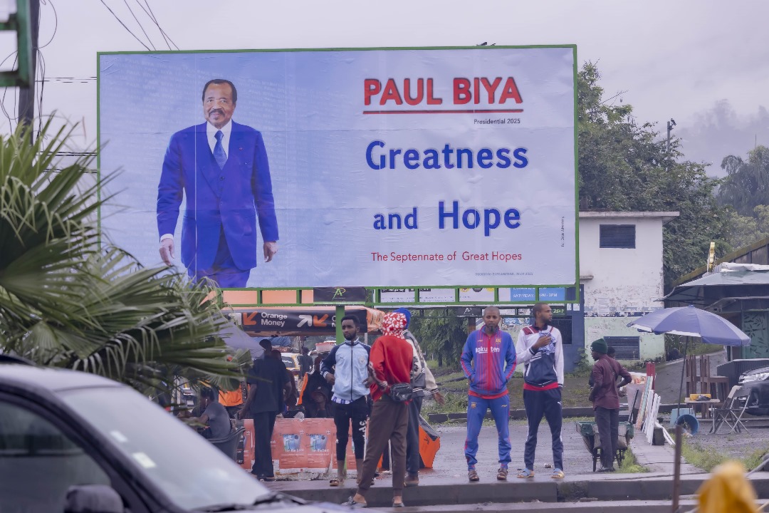 President Paul Biya's campaign poster