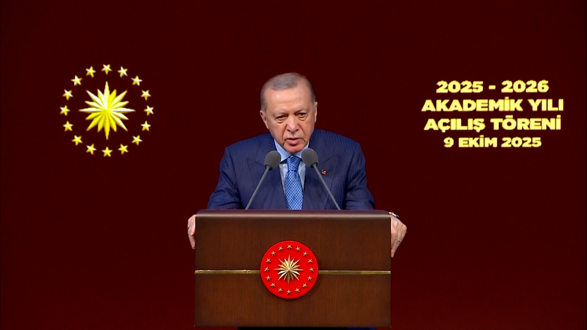 Turkiye&rsquo;s President Recep Tayyip Erdogan comments on the Gaza ceasefire between Israel and Hamas in Ankara, Turkiye on Oct. 9, 2025. [Reuters]