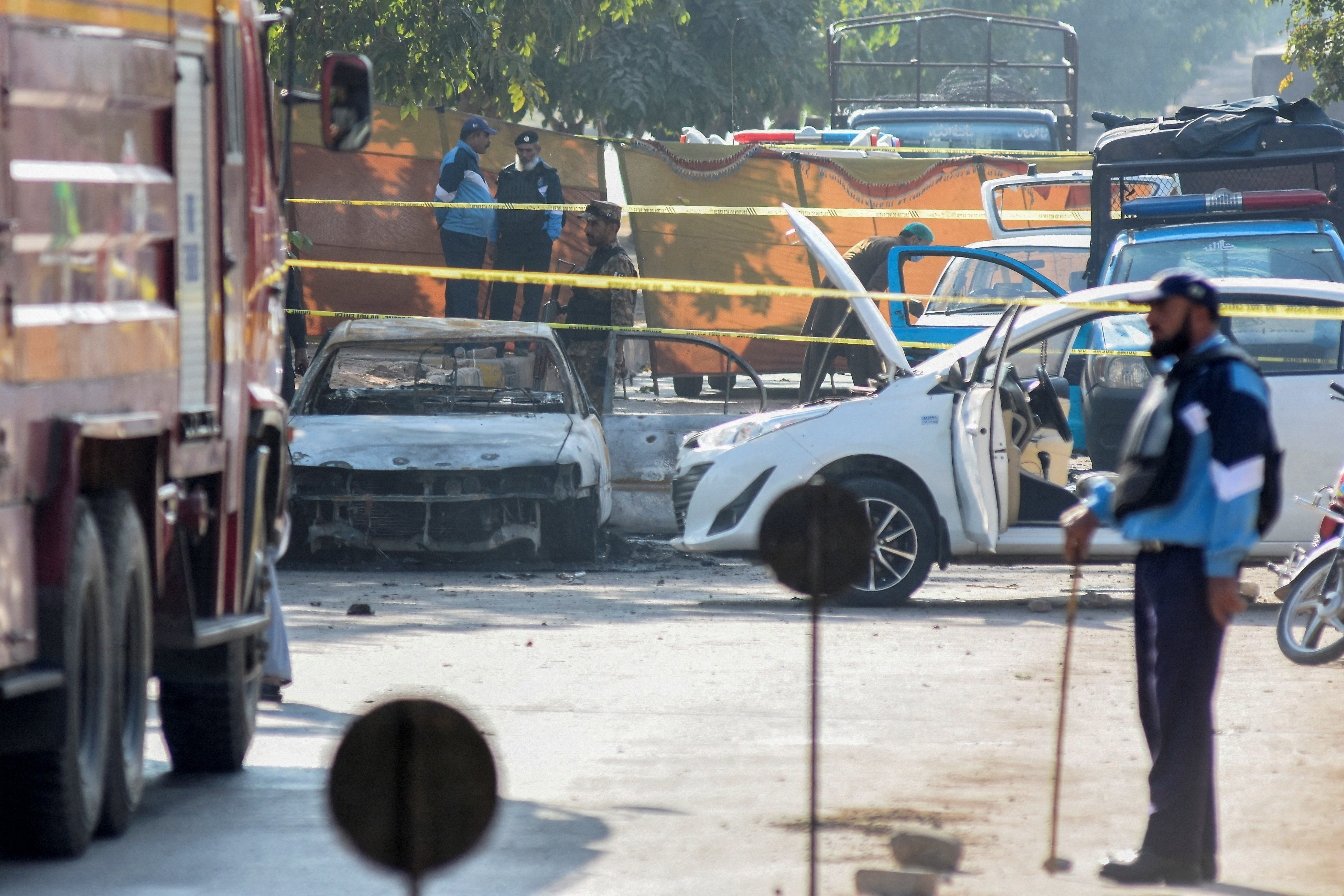 Photos: Forensic teams at the blast sight