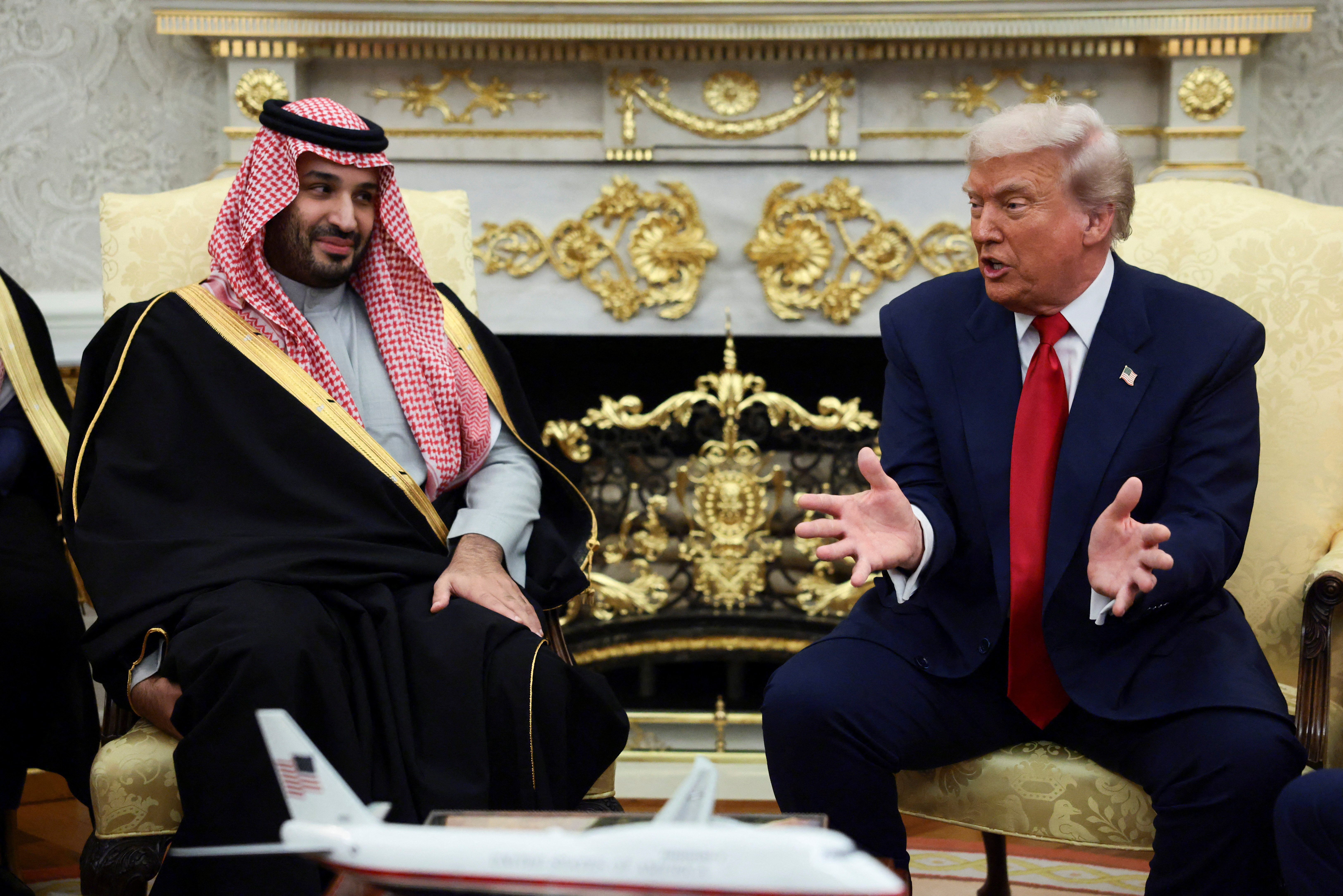 Trump sits next to Mohammed bin Salman