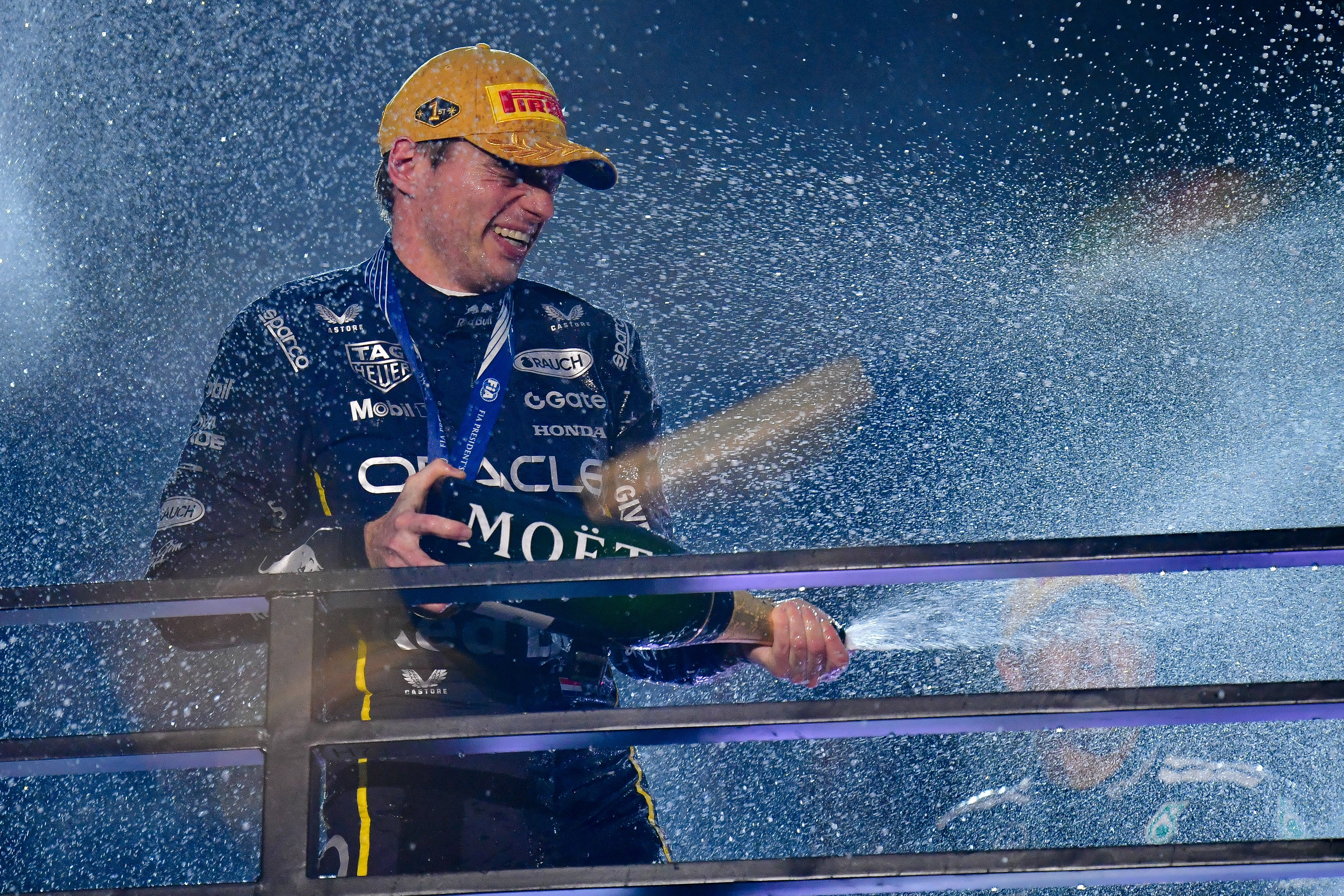 Max Verstappen reacts.