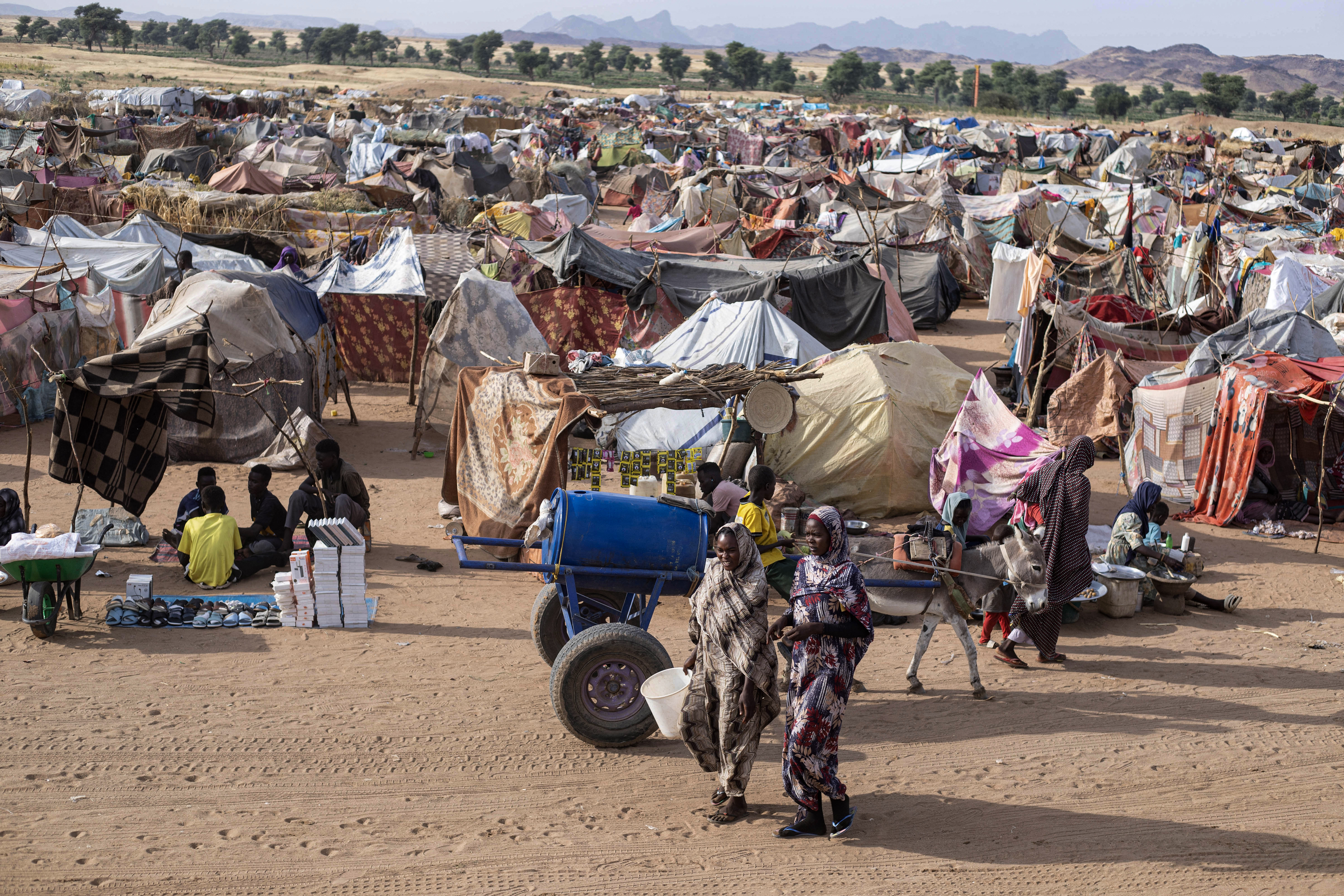 Displaced Sudanese who fled el-Fasher after the city fell to the Rapid Support Forces