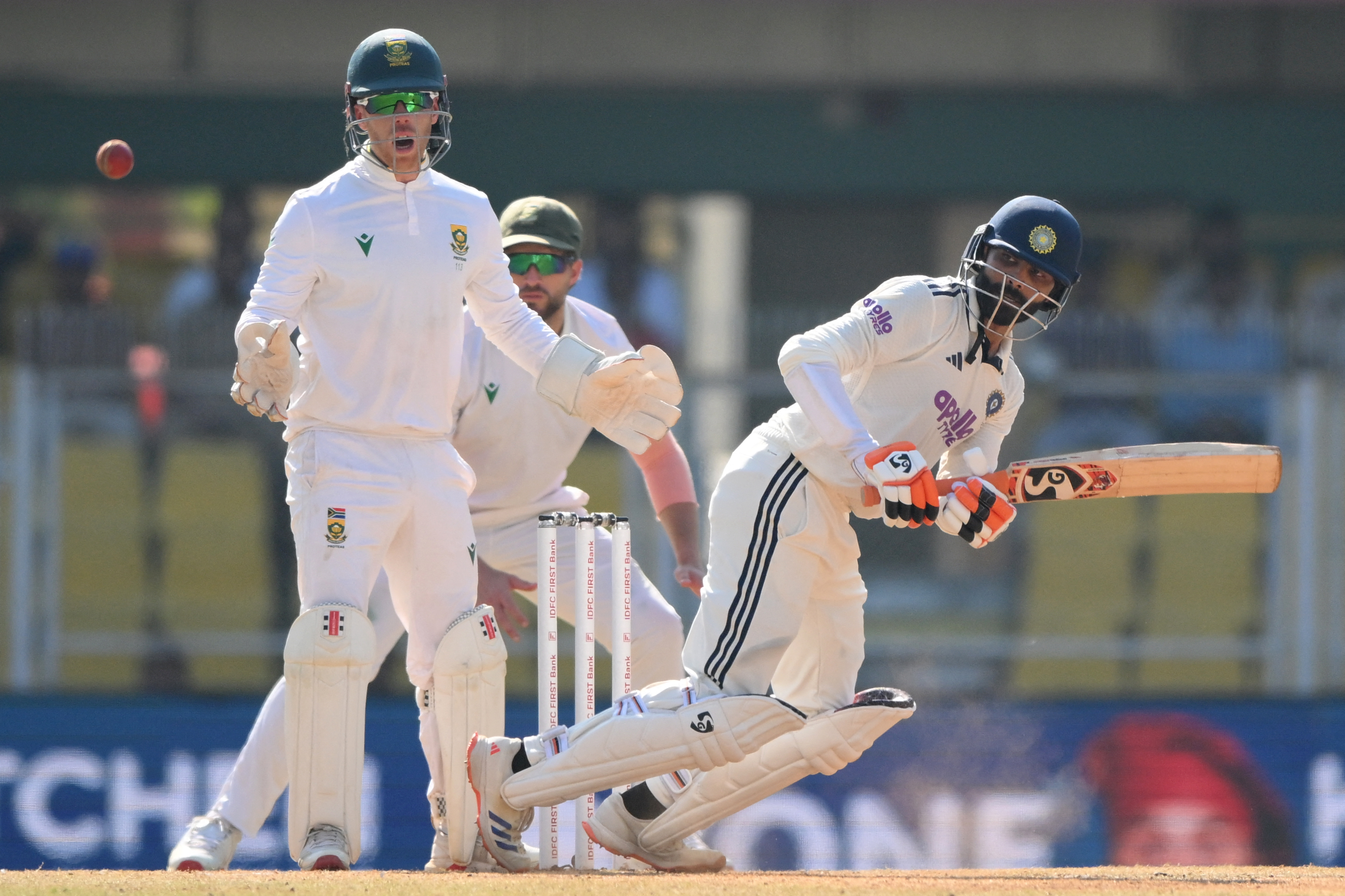 Ravindra Jadeja in action.