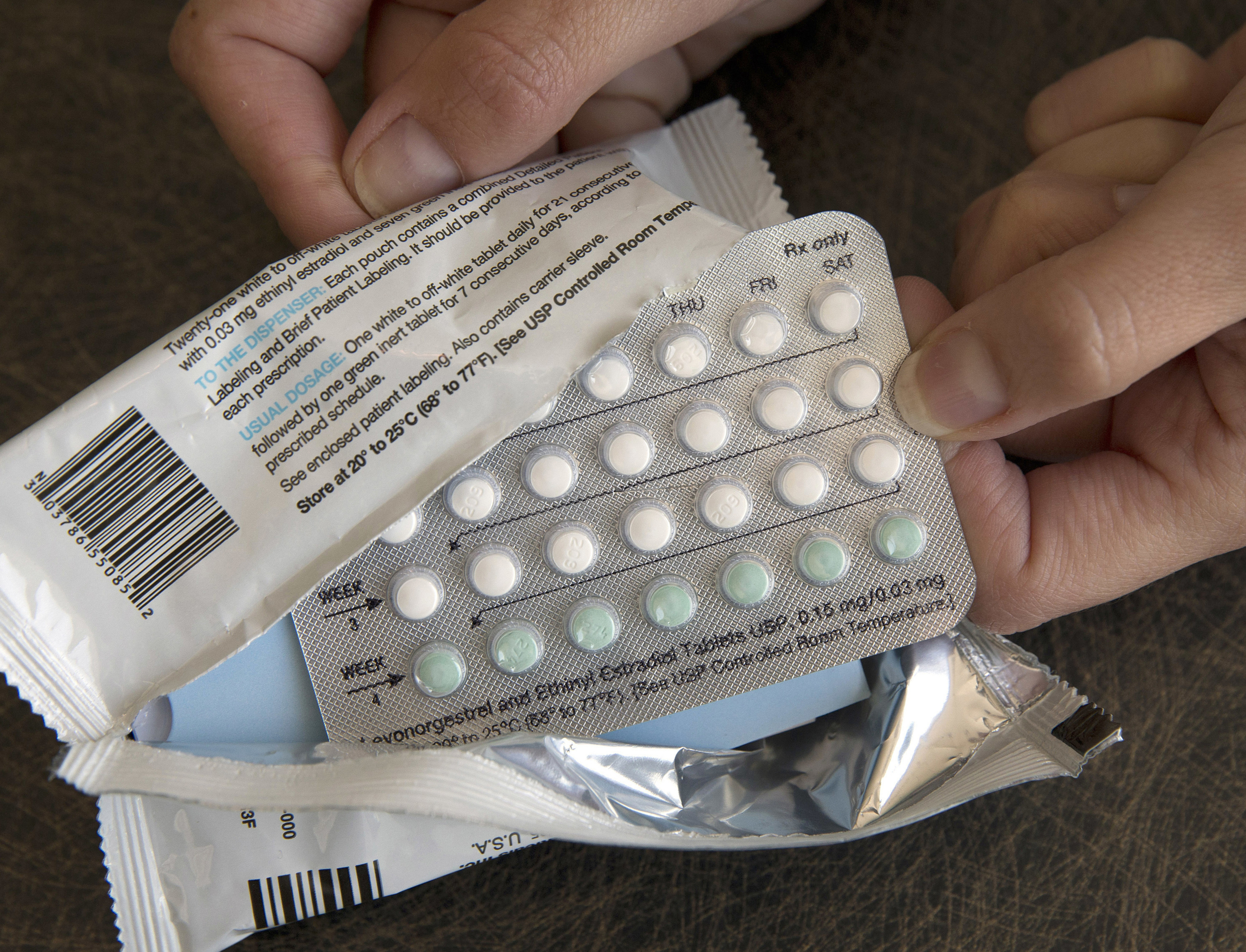 A one-month dosage of hormonal birth control pills is displayed in Sacramento, California. [File: Rich Pedroncelli/AP Photo]