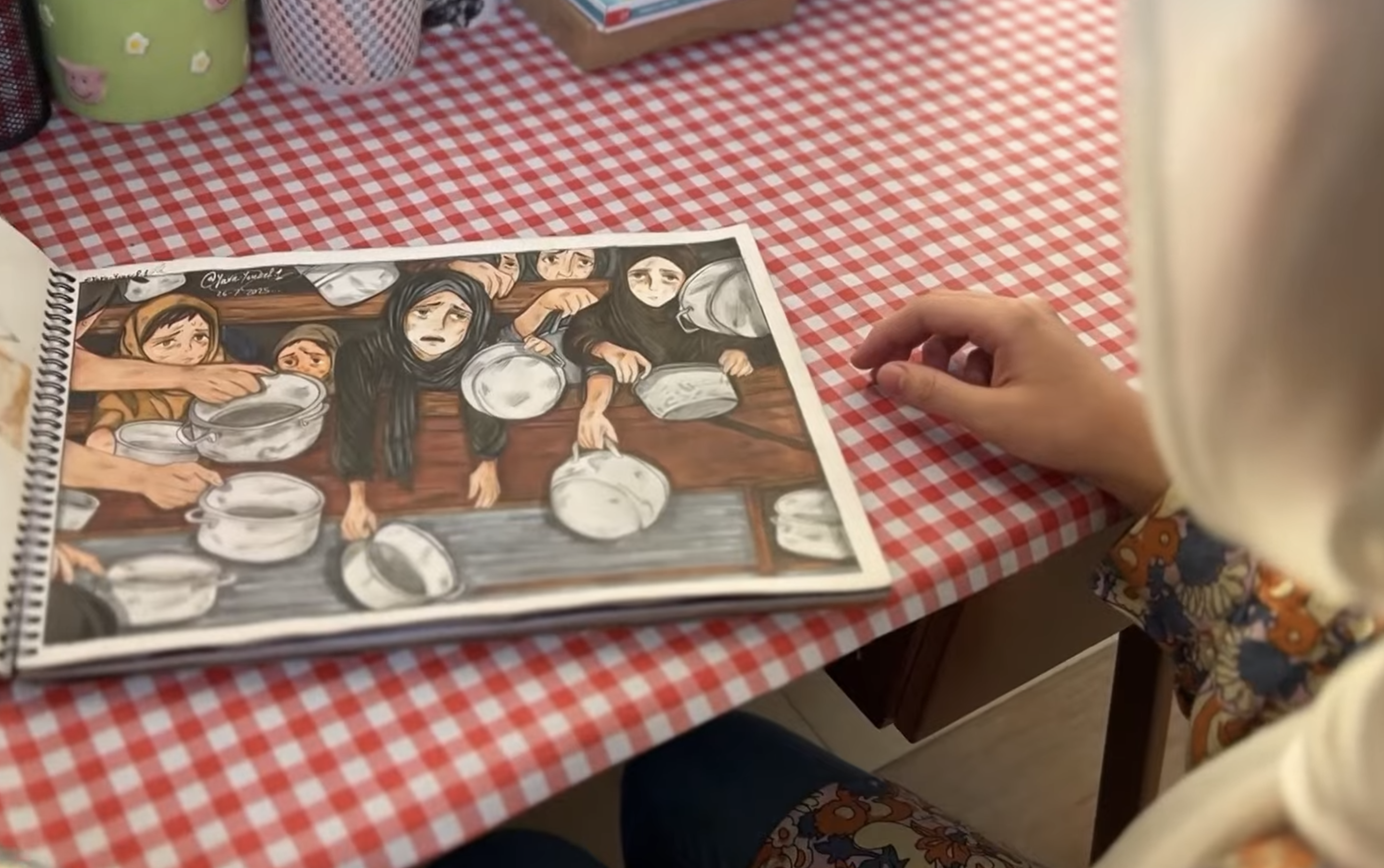 A painting by 16-year-old Yara Youssef Abu Kweik. 