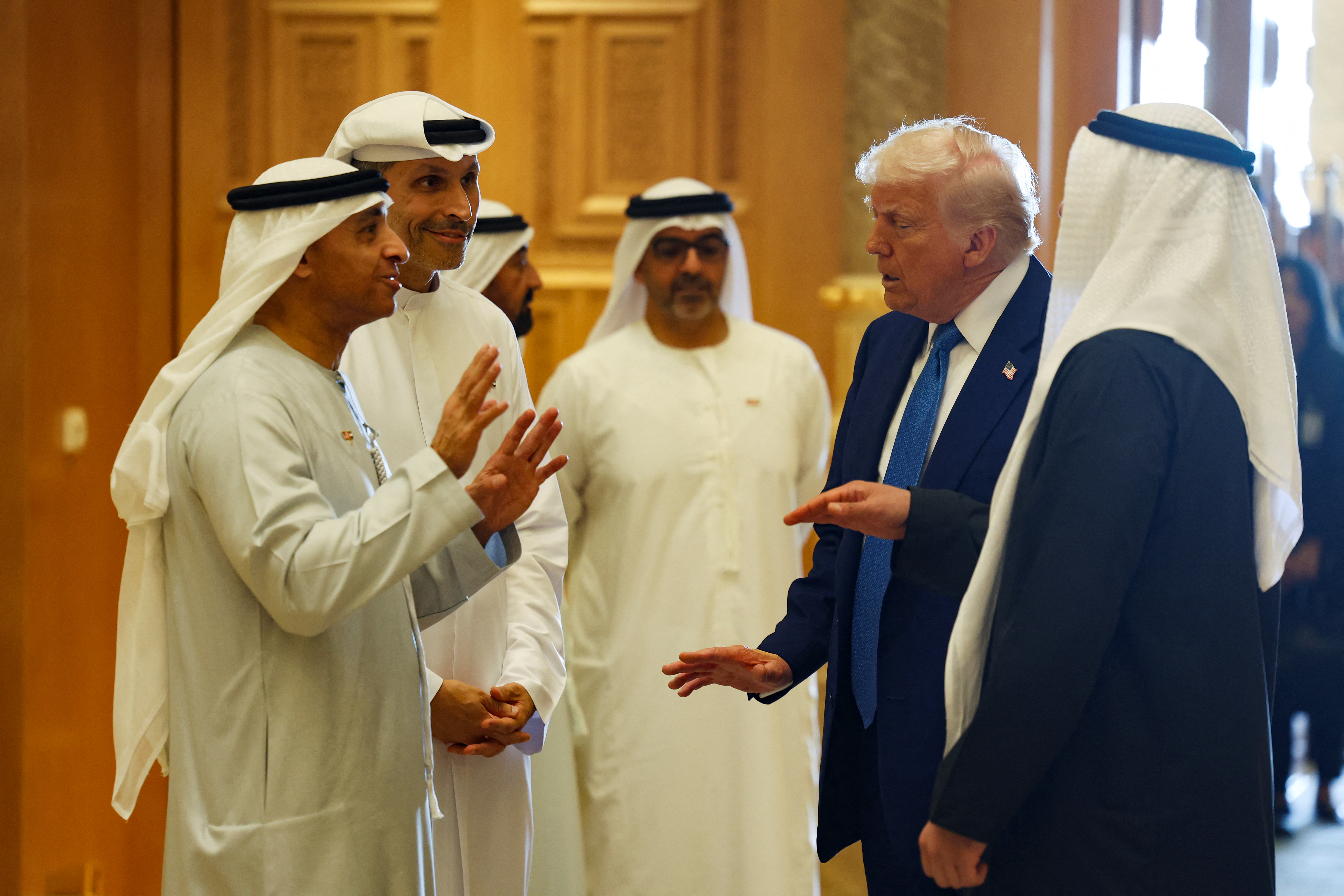 US President Donald Trump speaks with Arab Gulf leaders.