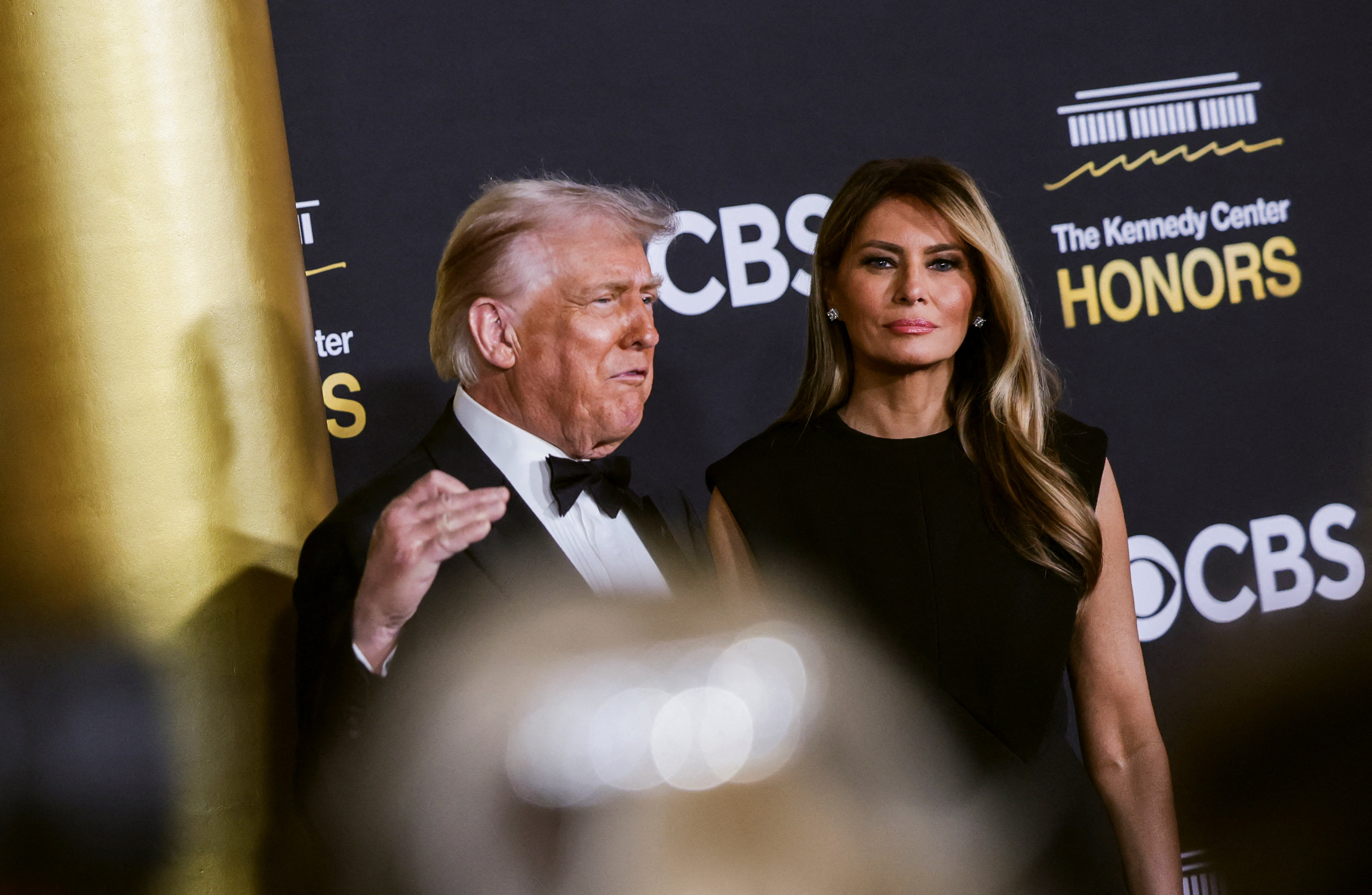 Donald and Melania Trump outside Kennedy Center Honors