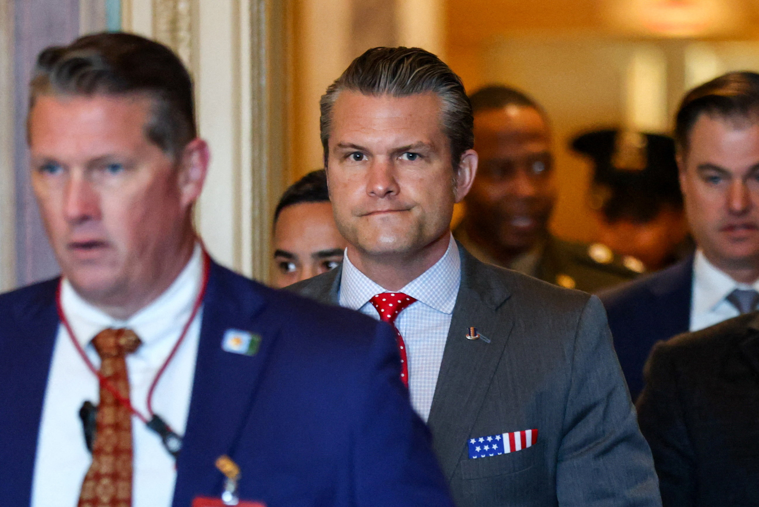 U.S. Secretary of Defense Pete Hegseth arrives for a classified briefing for all senators on the situation in Venezuela, on Capitol Hill in Washington, D.C., U.S., December 16, 2025. [Jonathan Ernst/Reuters]