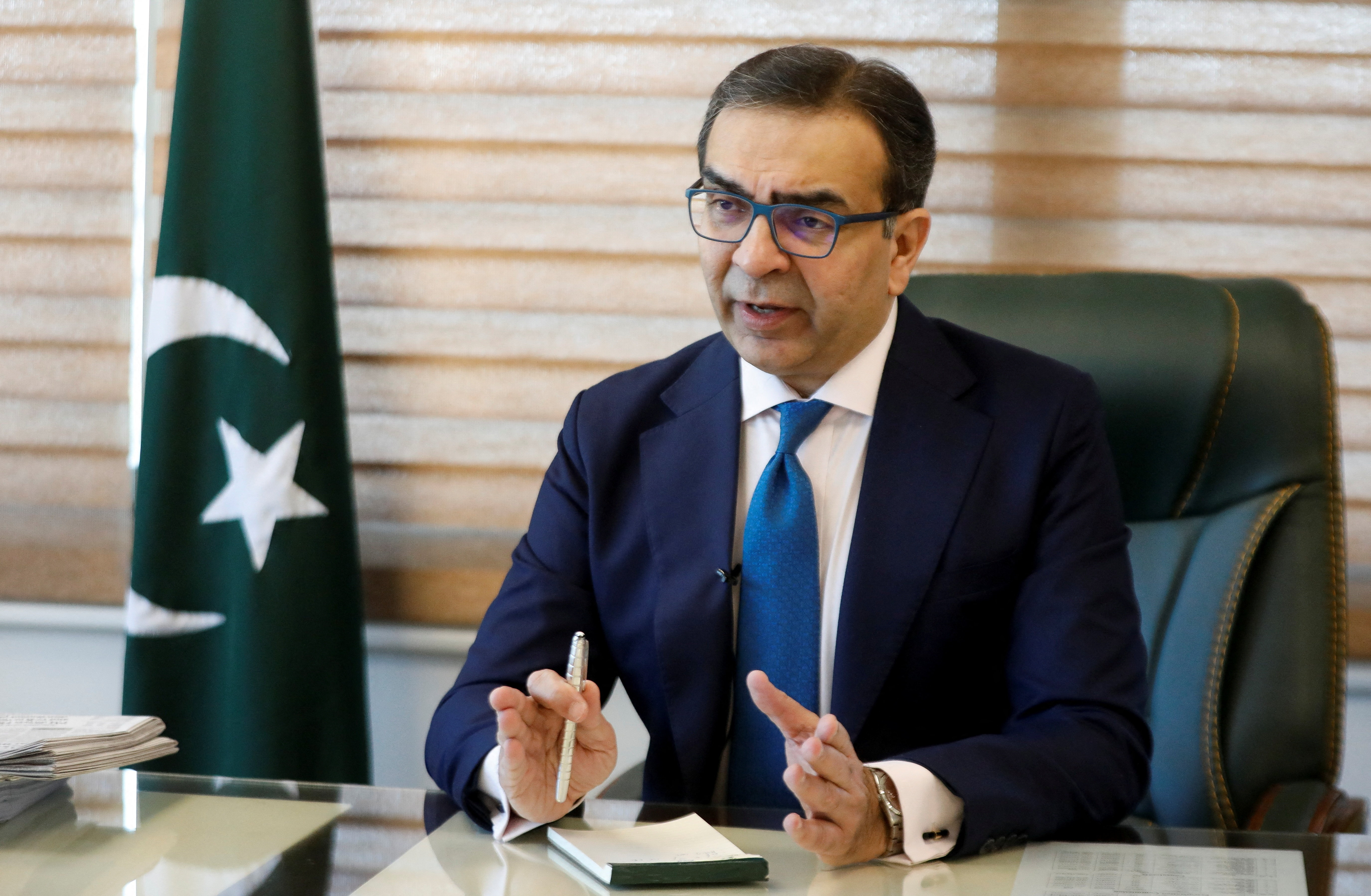 Adviser to the Prime Minister on Privatisation Muhammad Ali speaks at his office in Islamabad, Pakistan December 24, 2025. REUTERS/Salahuddin