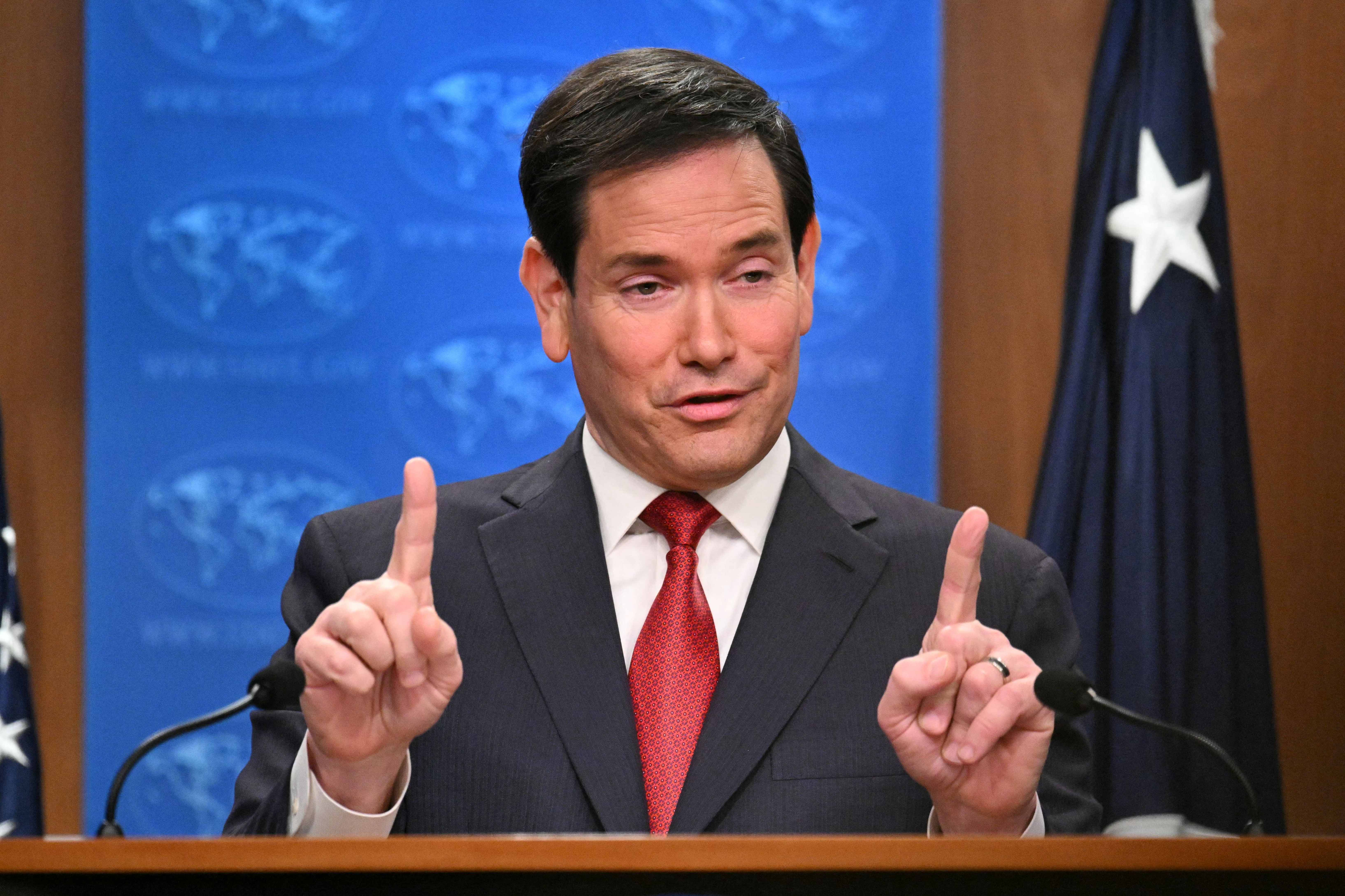 US Secretary of State Marco Rubio speaks during an end-of-year press conference in the State Department Press Briefing Room in Washington, DC, on December 19, 2025. [Mandel NGAN/AFP]