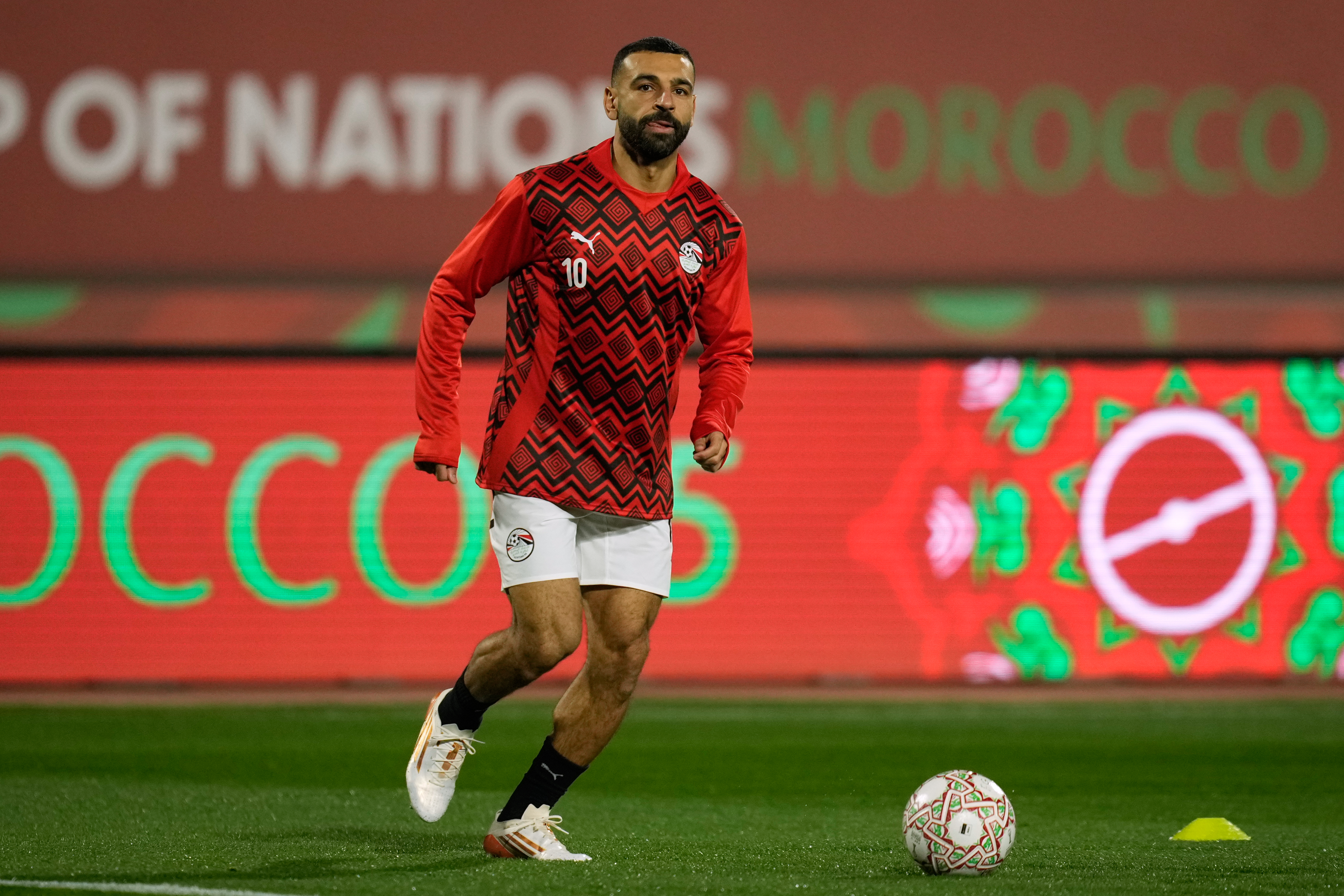 Egypt's Mohamed Salah warms at the Africa Cup of Nations