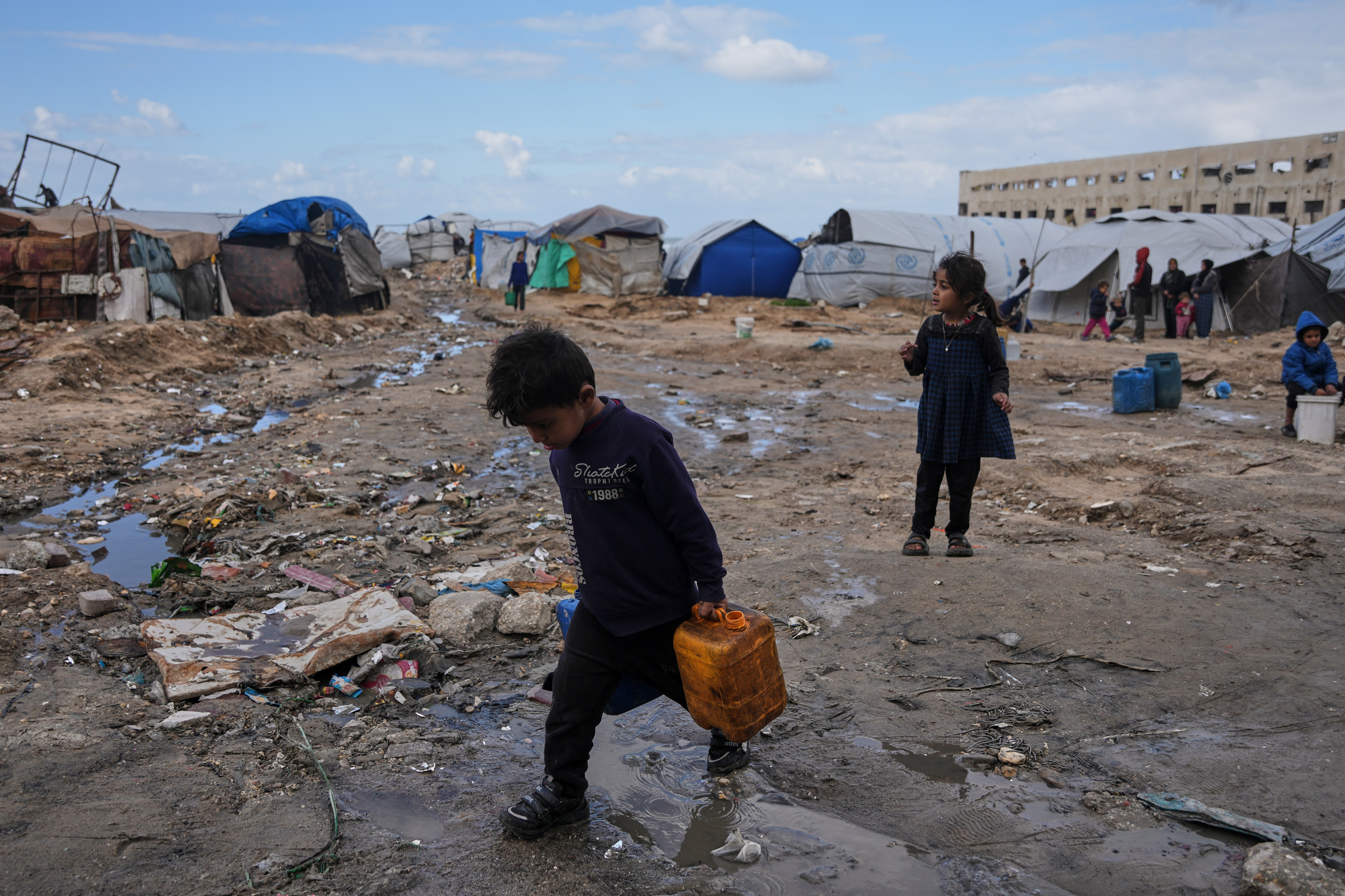 Winter floods wreak havoc on Gaza displacement camps amid aid shortages