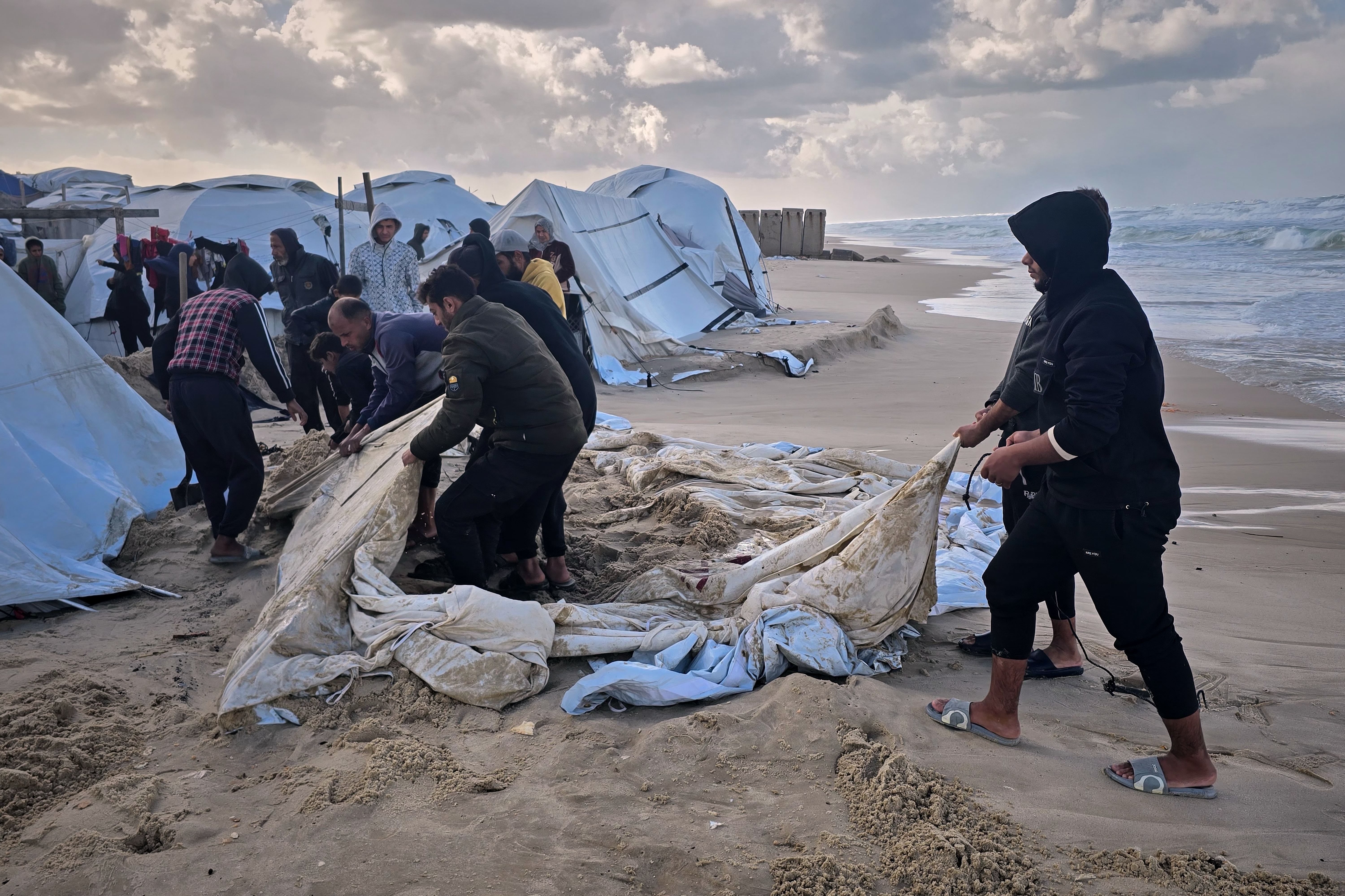 Winter floods wreak havoc on Gaza displacement camps amid aid shortages