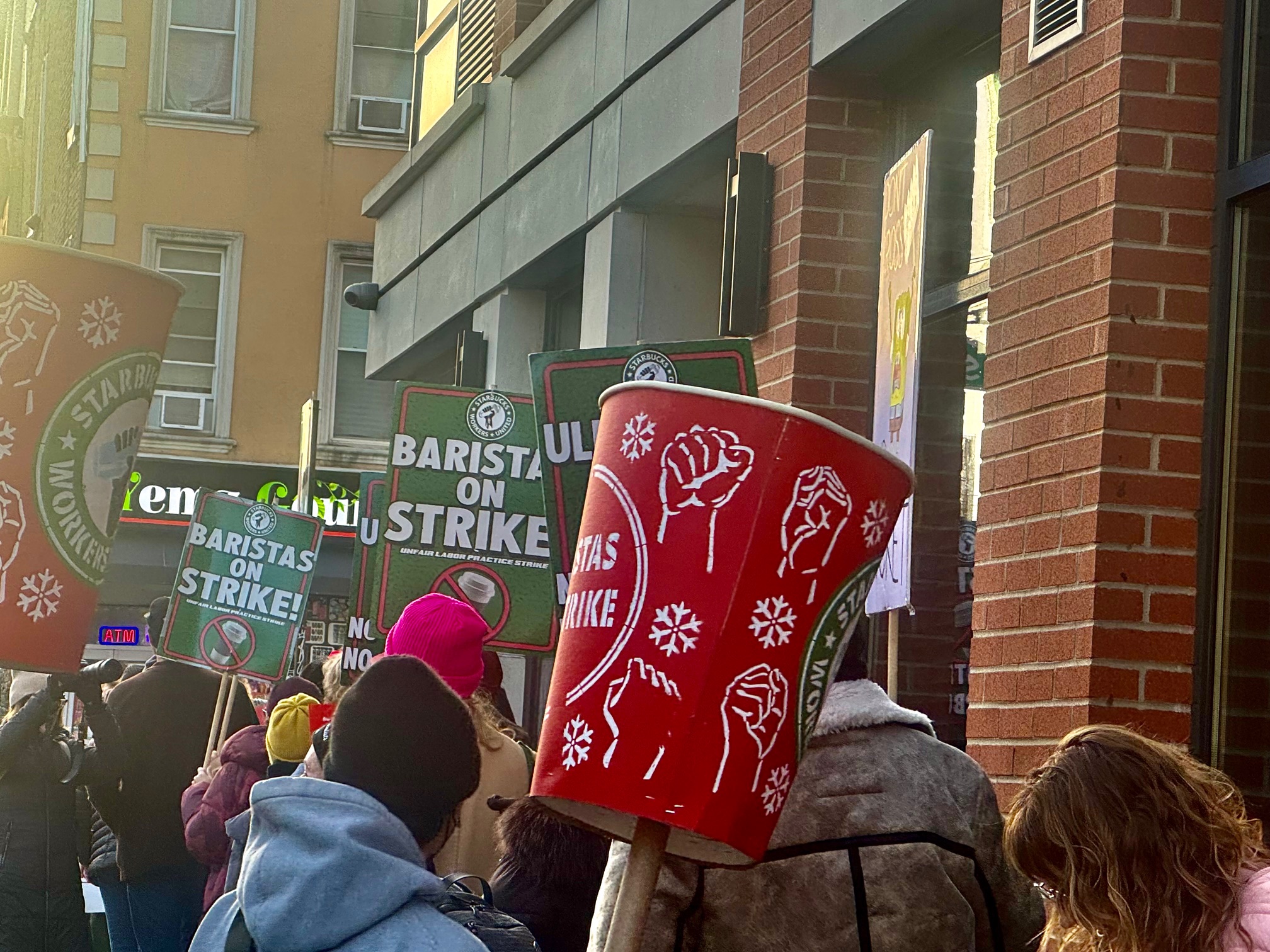 Starbucks Workers United began an open-ended strike in November [Andy Hirschfeld/Al Jazeera]