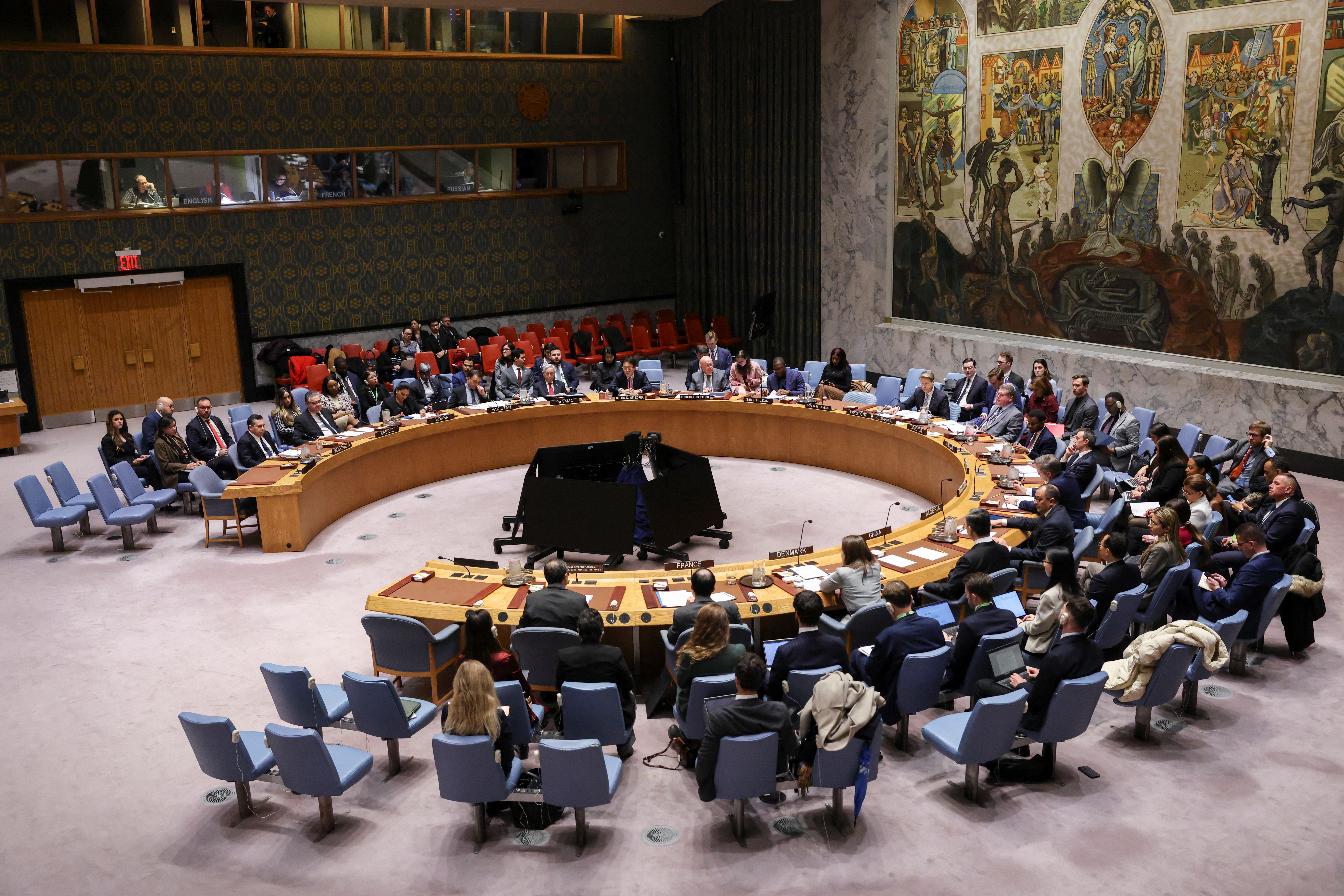 General view of a United Nations Security Council meeting on US military actions against Venezuela, at United Nations headquarters on December 23, 2025 in New York.