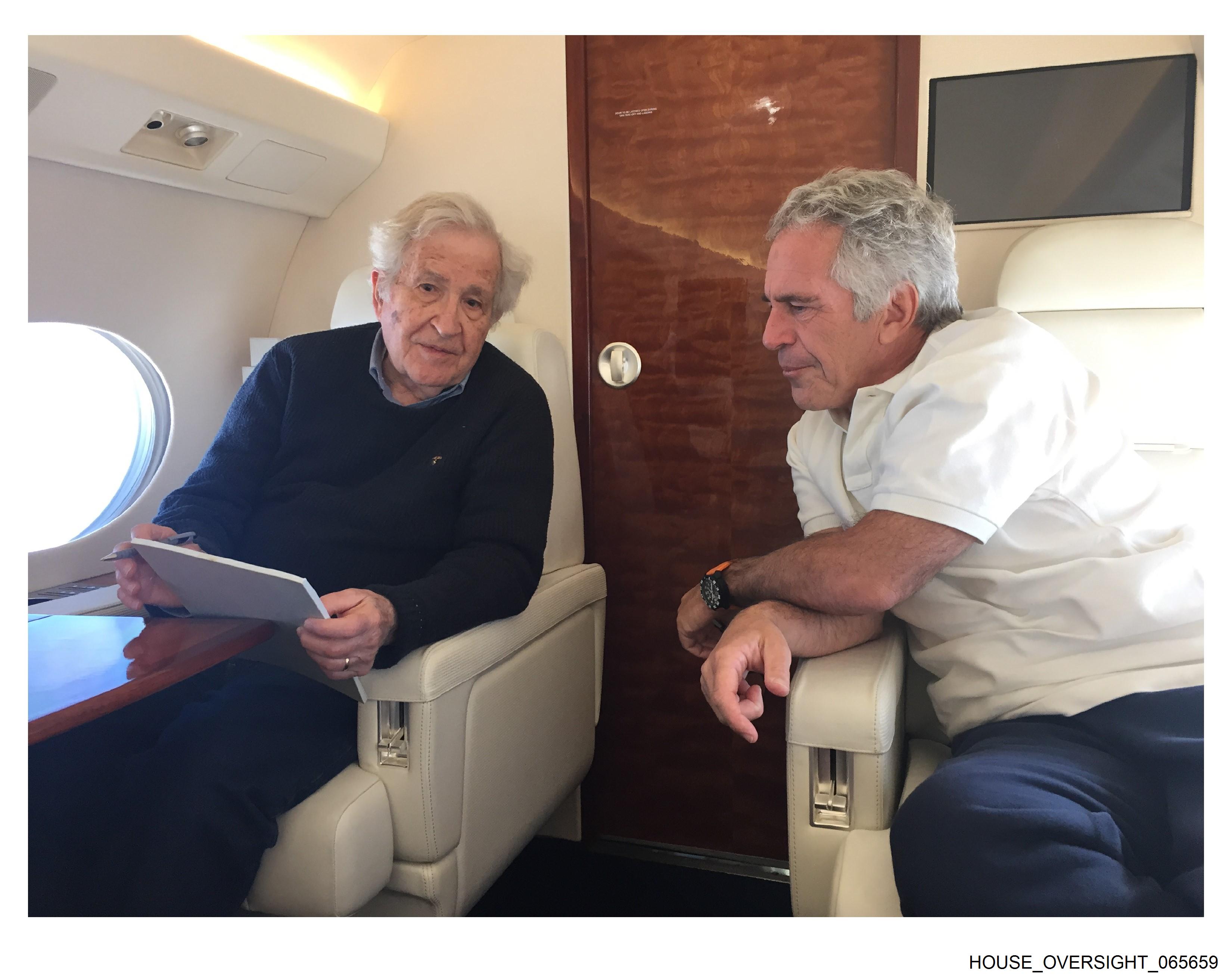 An undated photo released by Democrats on the House Oversight Committee on Thursday, December 18, 2025 shows professor and political activist Noam Chomsky with Jeffrey Epstein.