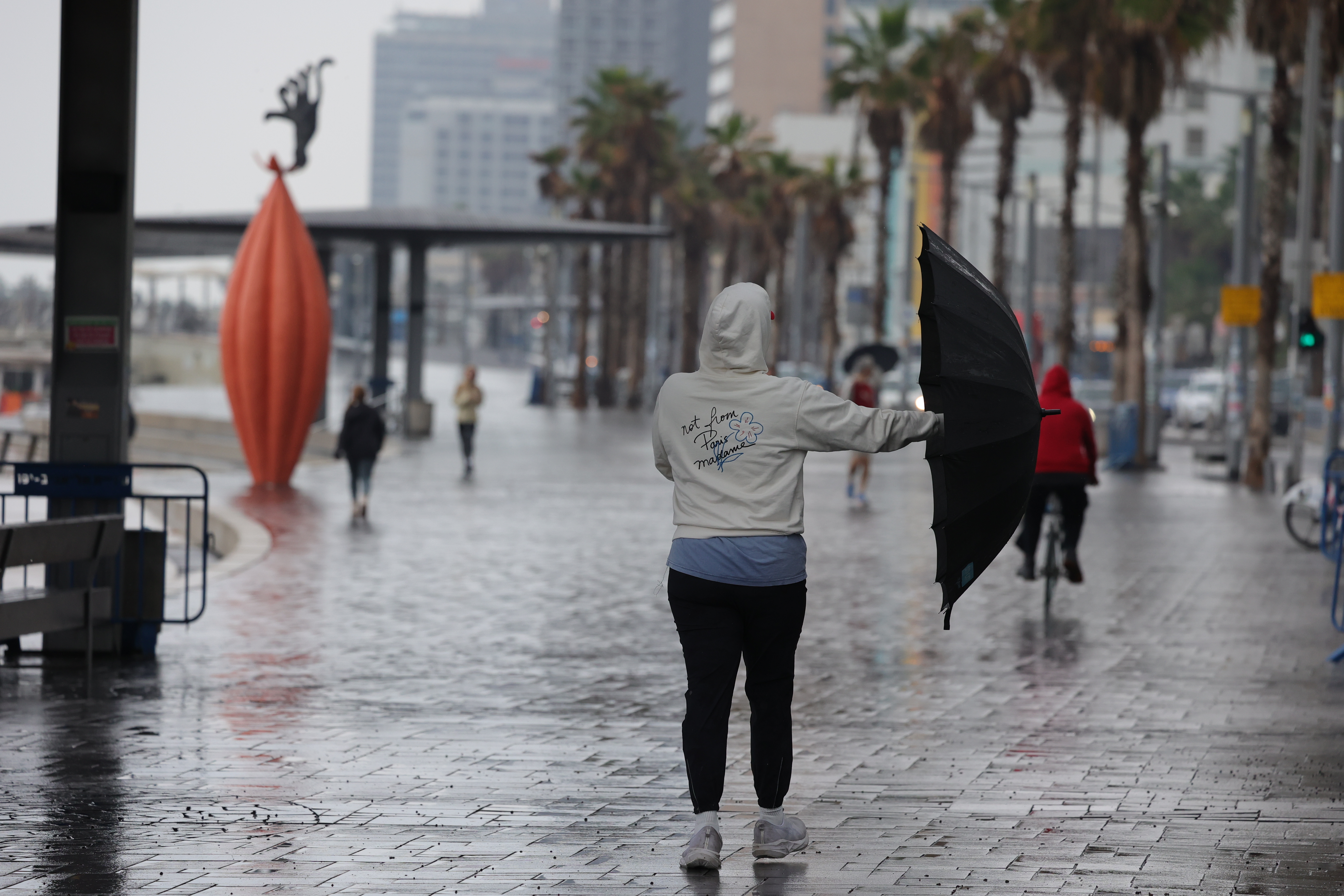 Stormy weather in Tel Aviv, Israel