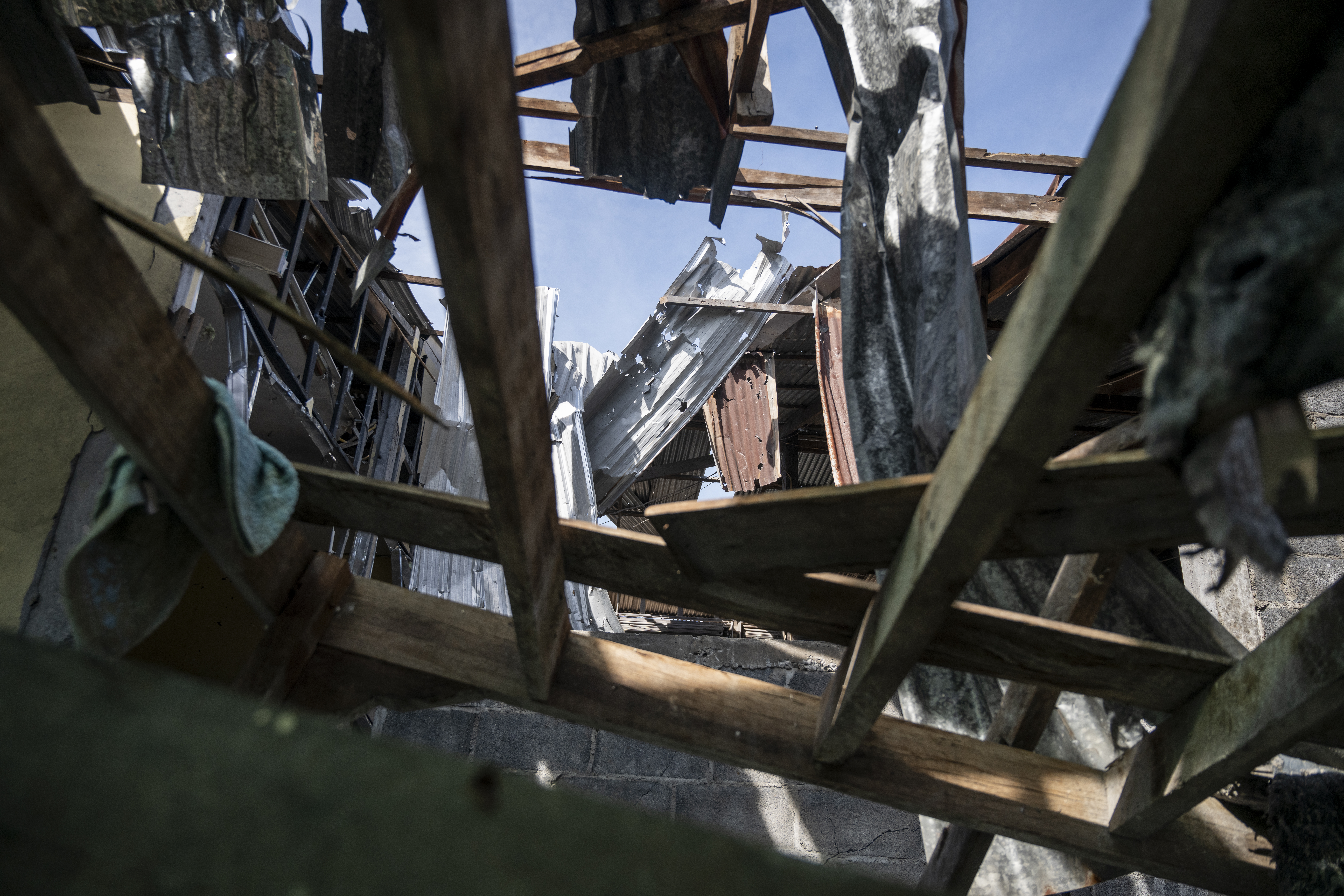 SURIN, THAILAND - DECEMBER 19: Interior of a house damaged by shelling on December 19, 2025 in Surin, Thailand. After the reignited fighting along the Thailand-Cambodia border, over 250,000 people are reportedly displaced on the Thai side, according to the Thai authorities. (Photo by Sirachai Arunrugstichai/Getty Images)
